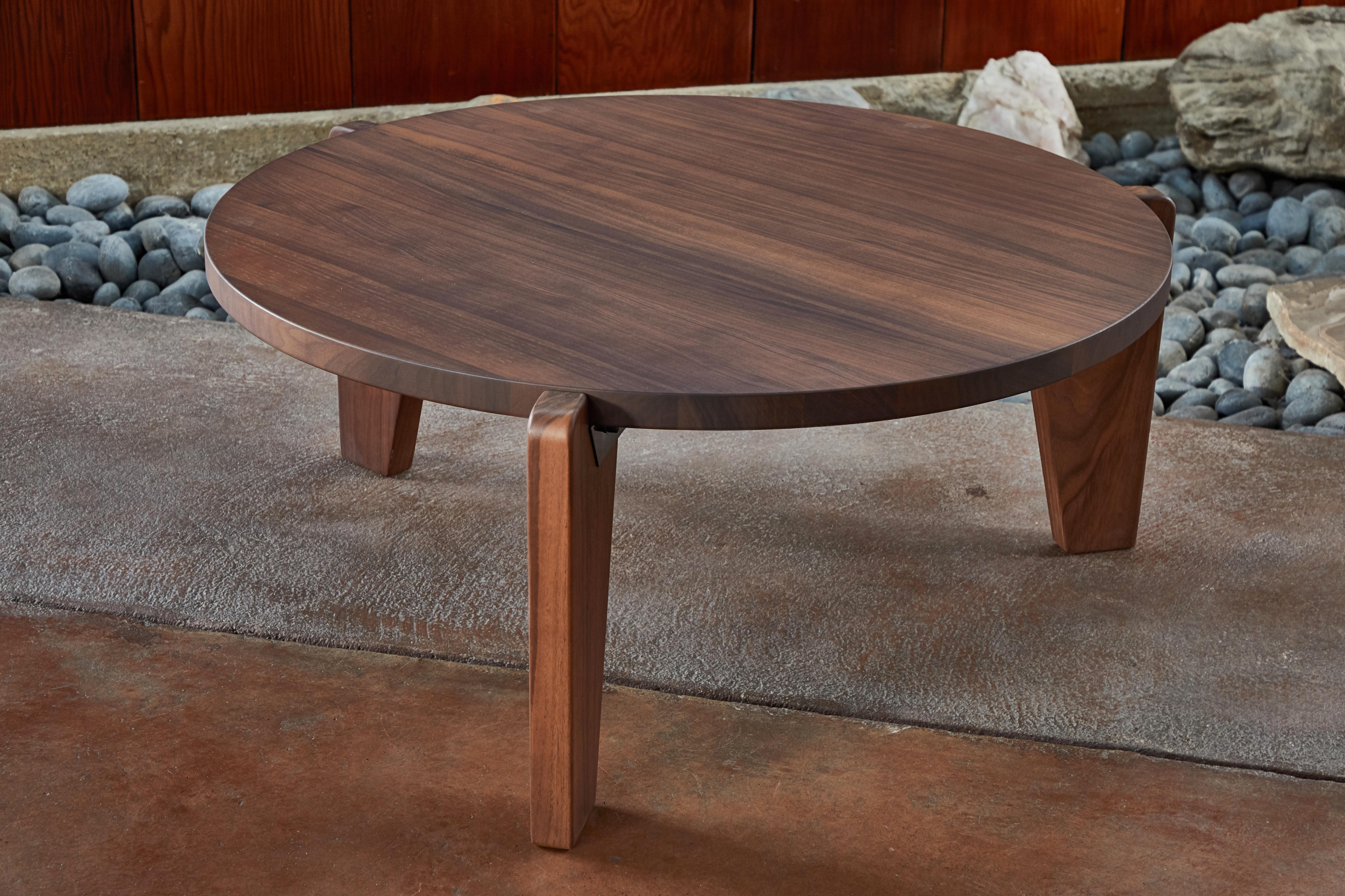 Jean Prouvé Guéridon Bas Coffee Table in Walnut for Vitra In Excellent Condition In Glendale, CA