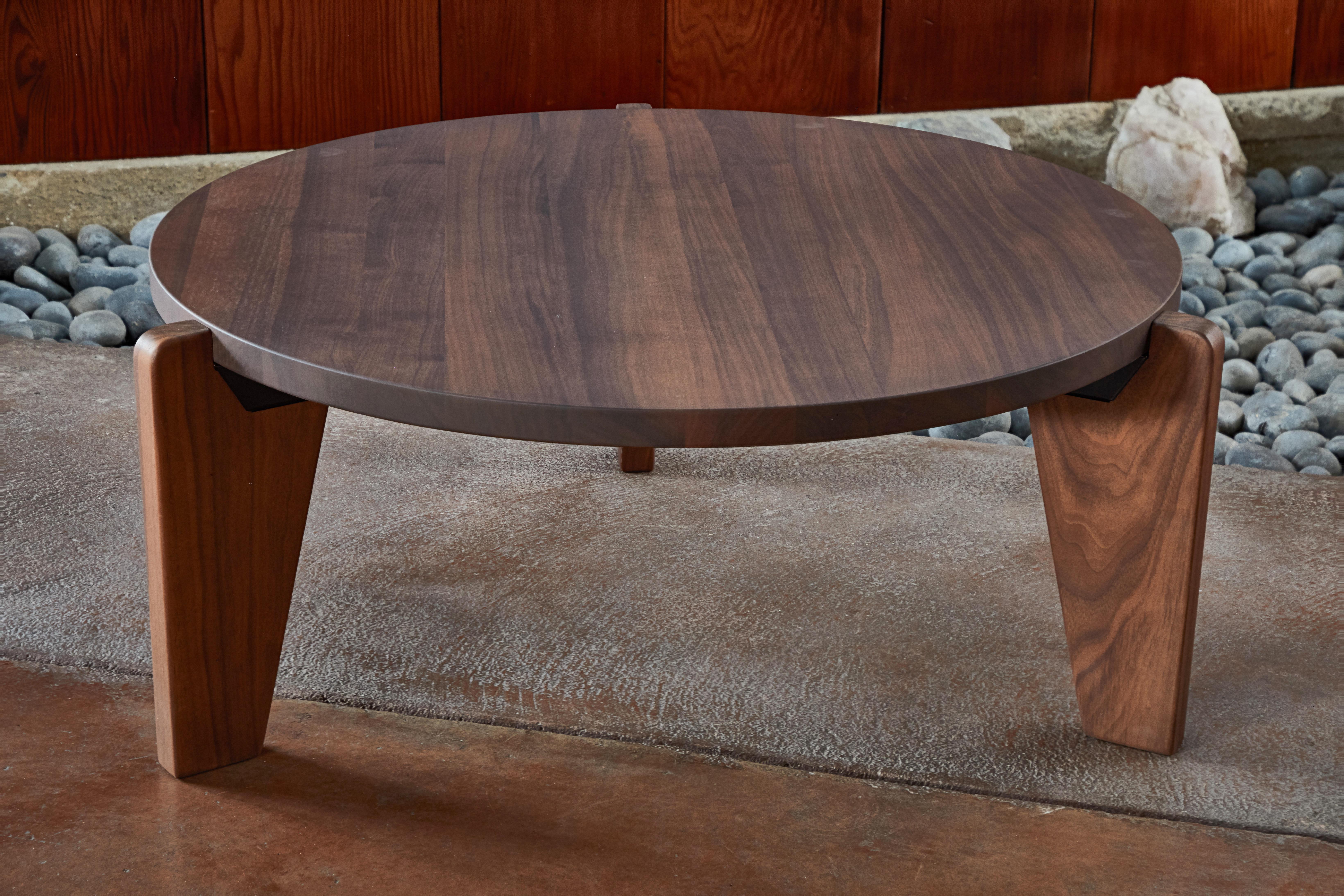 Contemporary Jean Prouvé Guéridon Bas Coffee Table in Walnut for Vitra