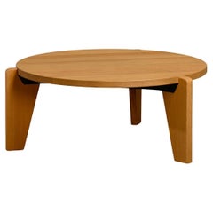 Jean Prouvé Guéridon Bas Coffee Table in solid Oak for Vitra