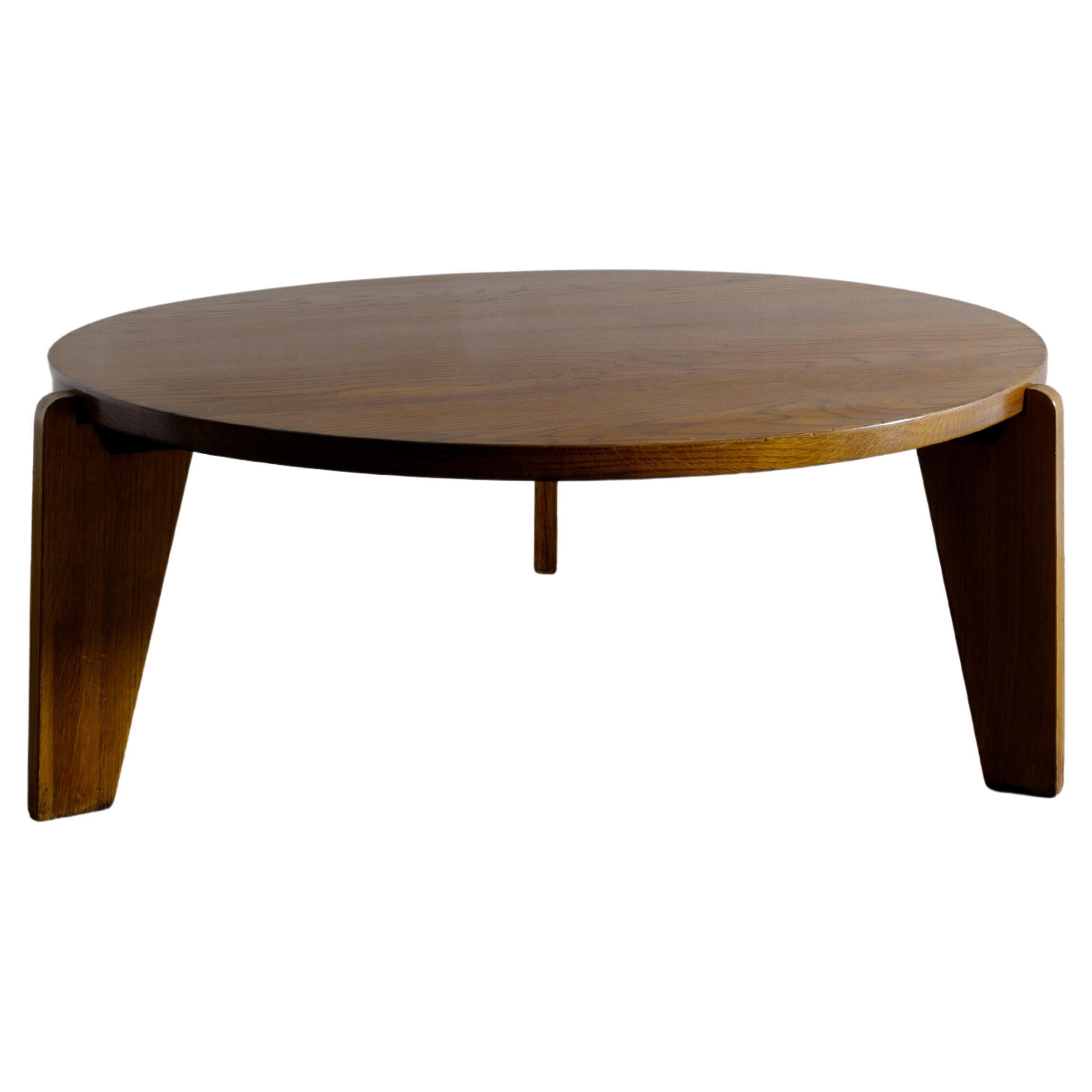 Coffee Table in style of Jean Prouvé "Guéridon Bas" Produced in France,  1950s at 1stDibs