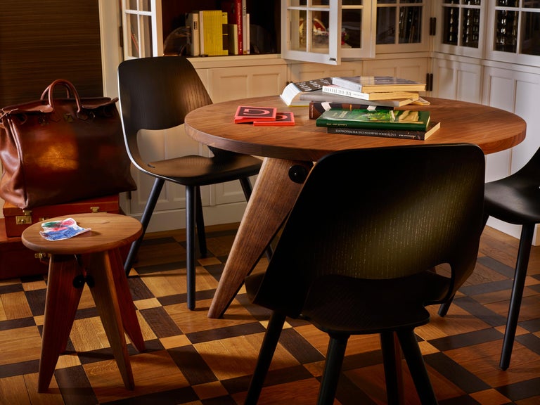 Jean Prouve Gueridon Dining Table In Natural Oak For Vitra For