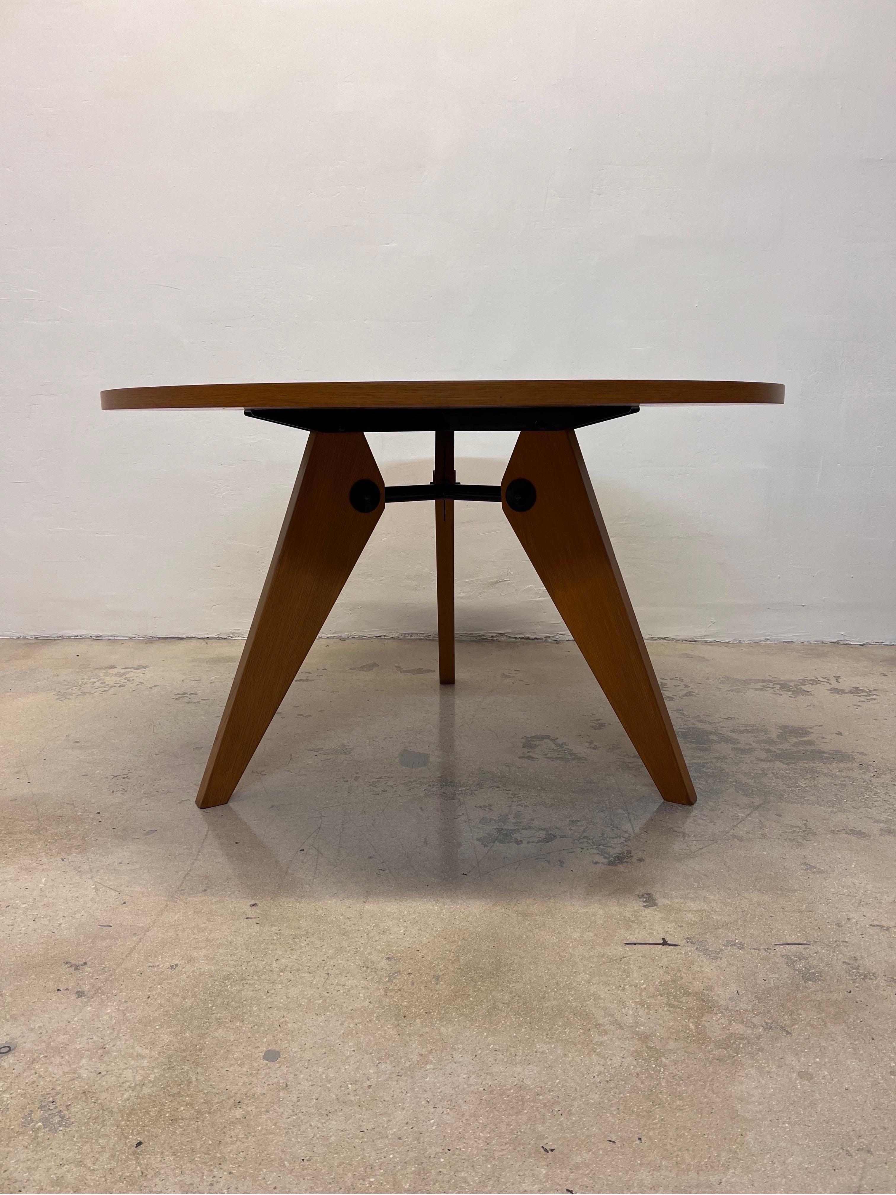 Jean Prouve Gueridon Dining Table in Oak with Matte Black Top for Vitra, 2002 1