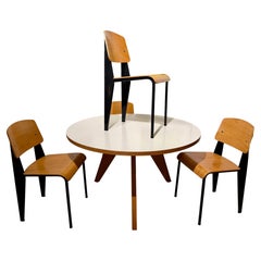 Jean Prouve 'Gueridon' Round Dining Table + Four Chairs for Vitra