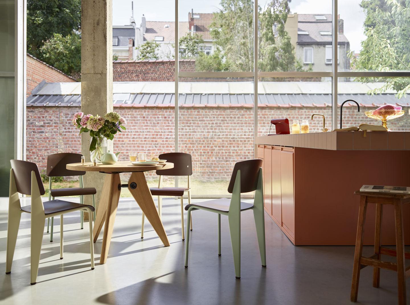 Jean Prouvé Guéridon Table in Wood by Vitra 3