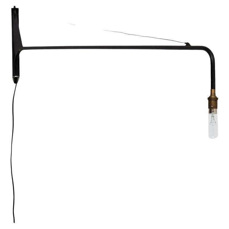Jean Prouvé-Inspired Wall Lamp 1970s French Design Original Vintage Metal Lamp For Sale