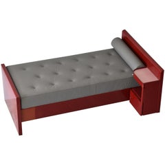 Jean Prouvé & Jules Leleu, Bed or Daybed, Lacquered Metal, Leather, France 1936