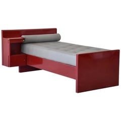 Jean Prouvé & Jules Leleu, Bed or Daybed, Lacquered Metal, Leather, France, 1936