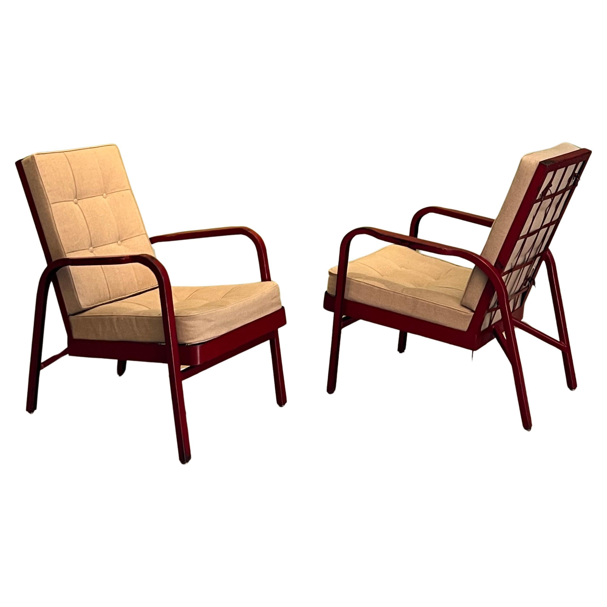 Jean Prouve and Jules Leleu, Pair of Armchairs, 1936 For Sale at 1stDibs