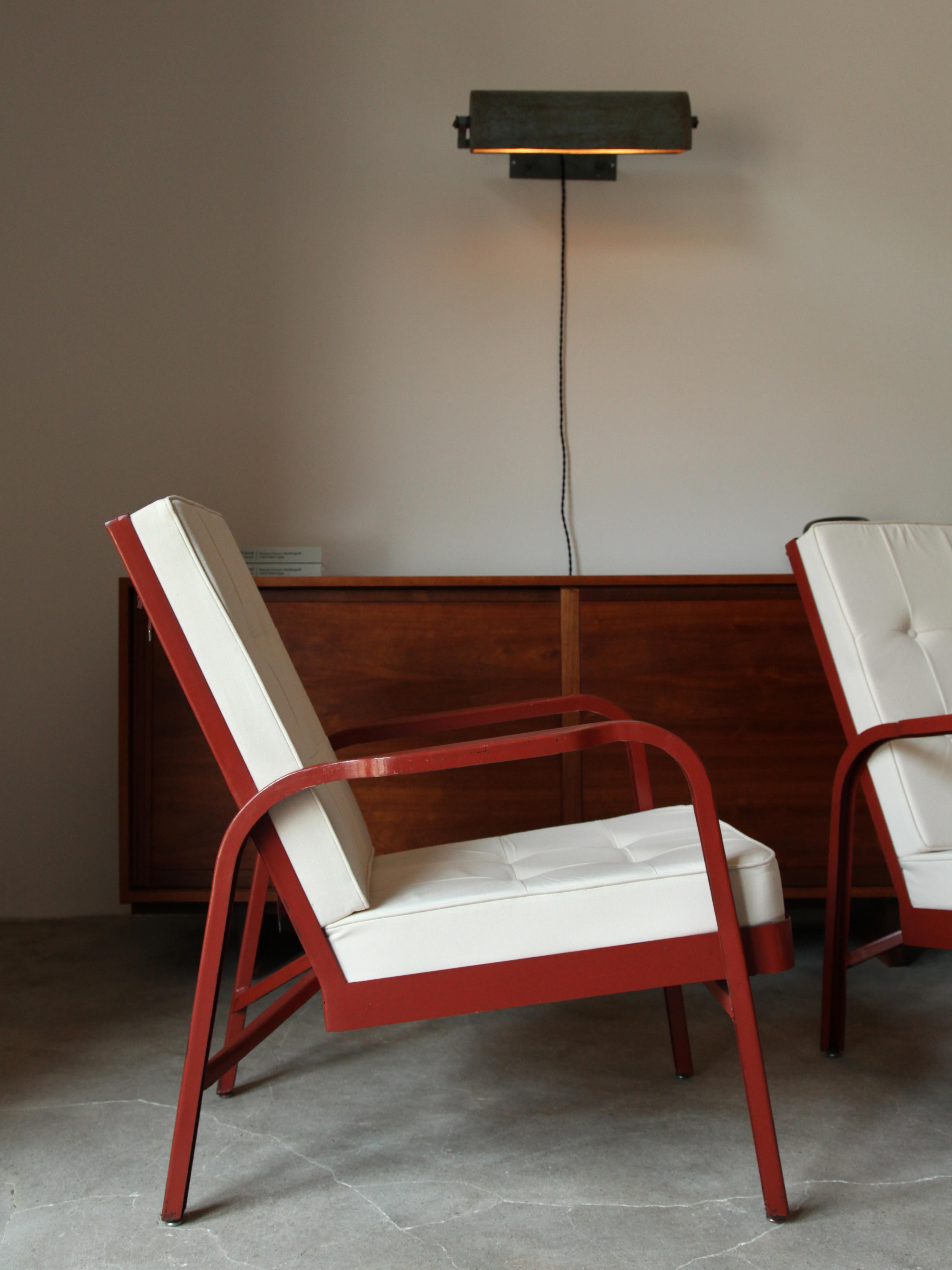 French Jean Prouvé & Jules Leleu, Pair of Armchairs, circa 1936