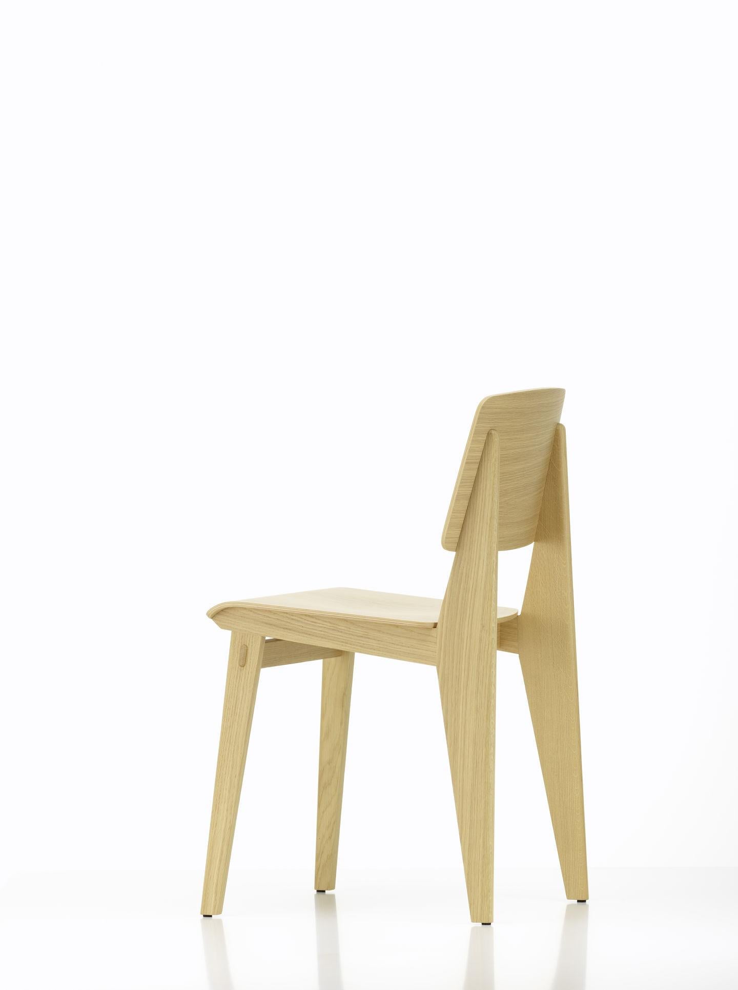 Jean Prouvé Light Oak Chaise Tout Bois Chair by Vitra 6