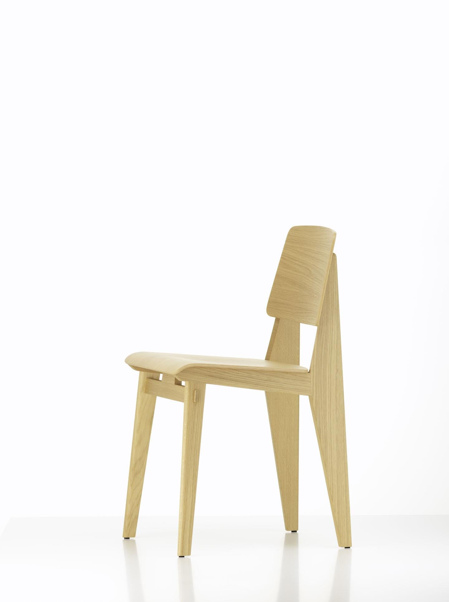 Jean Prouvé Light Oak Chaise Tout Bois Chair by Vitra 3