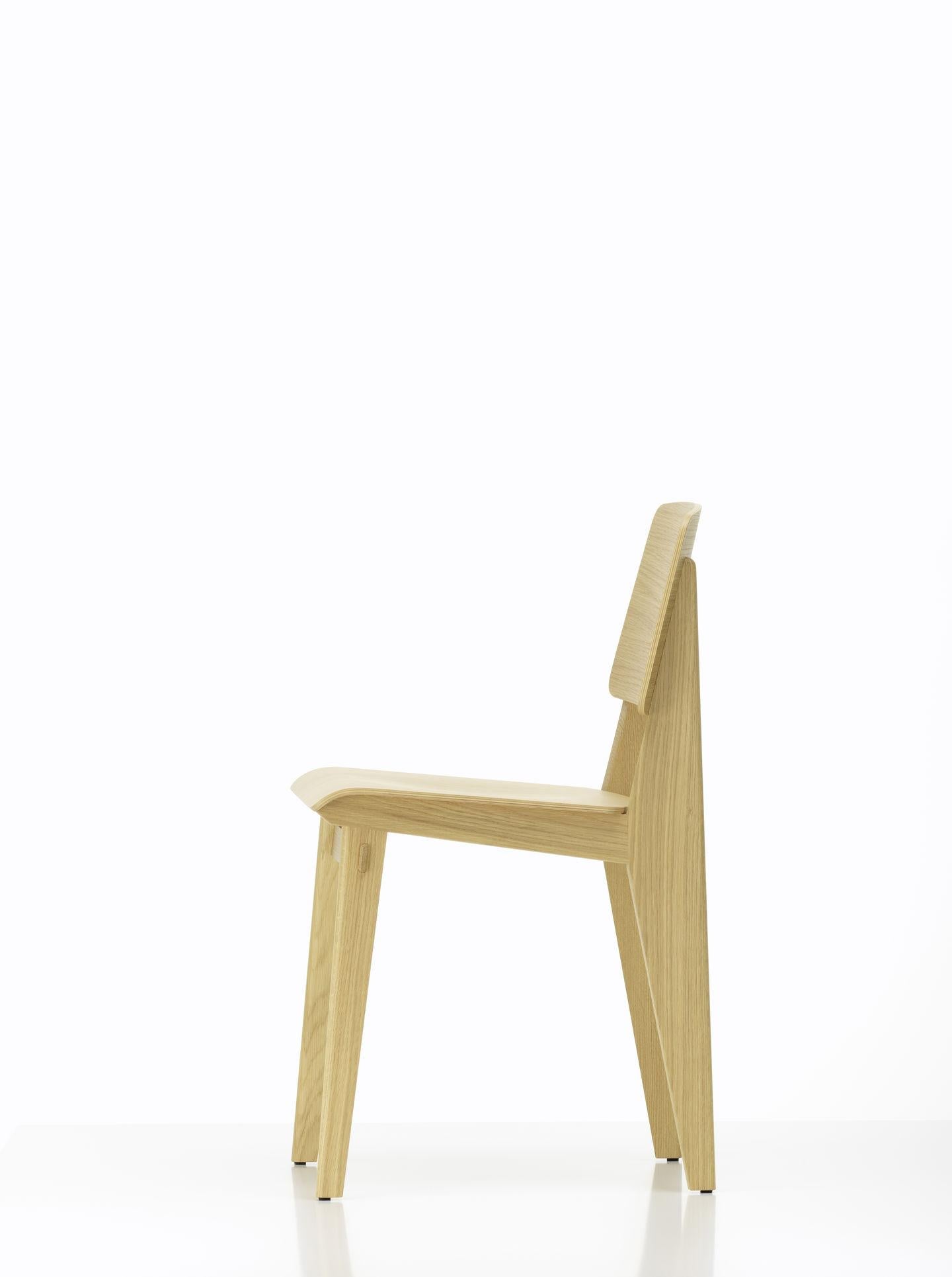 Jean Prouvé Light Oak Chaise Tout Bois Chair by Vitra 8