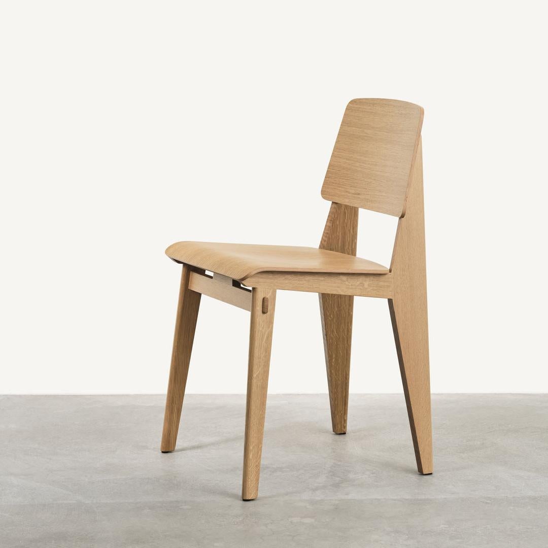 Chair designed by Jean Prouvé in 1941.
Manufactured by Vitra, Switzerland.

Chaise Tout Bois is the only chair by the French 'constructeur' and designer Jean Prouvé that is made entirely out of wood. The design is very similar to Prouvé's famous