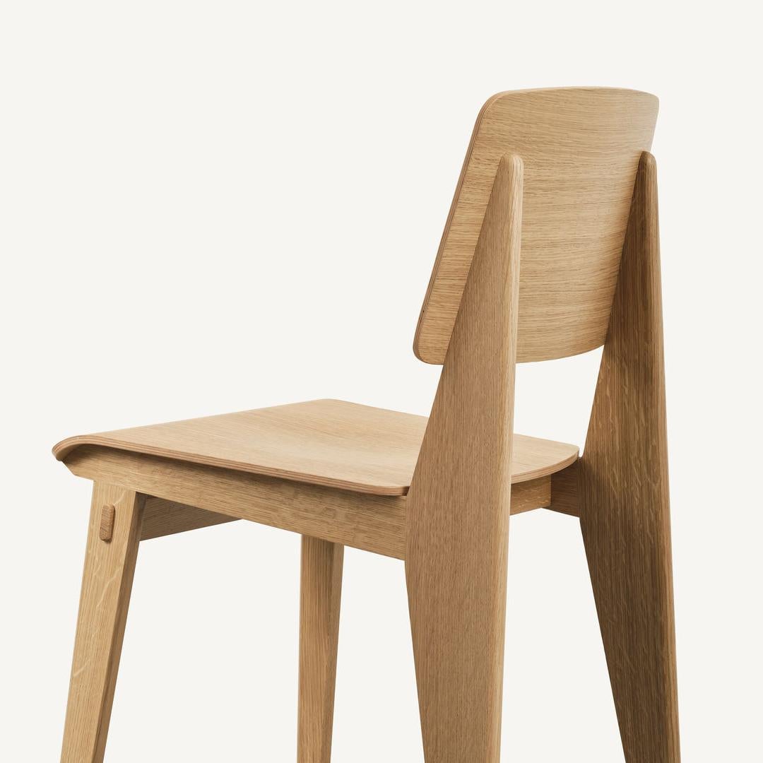 Jean Prouvé Light Oak Chaise Tout Bois Chair by Vitra In New Condition In Barcelona, Barcelona