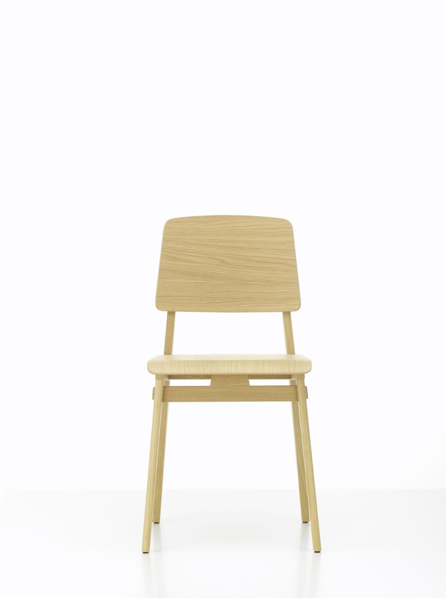 Jean Prouvé Light Oak Chaise Tout Bois Chair by Vitra 3