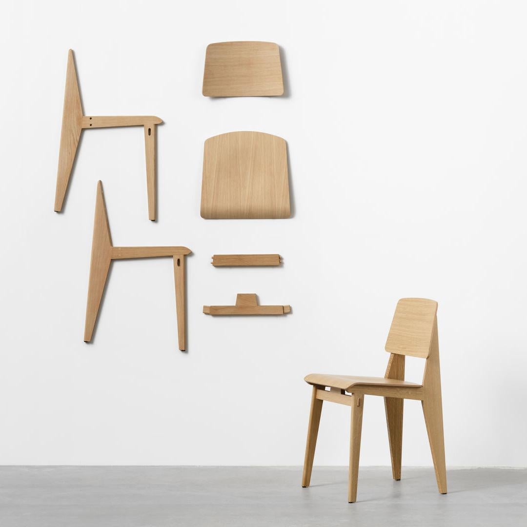 Contemporary Jean Prouvé Light Oak Chaise Tout Bois Chair by Vitra