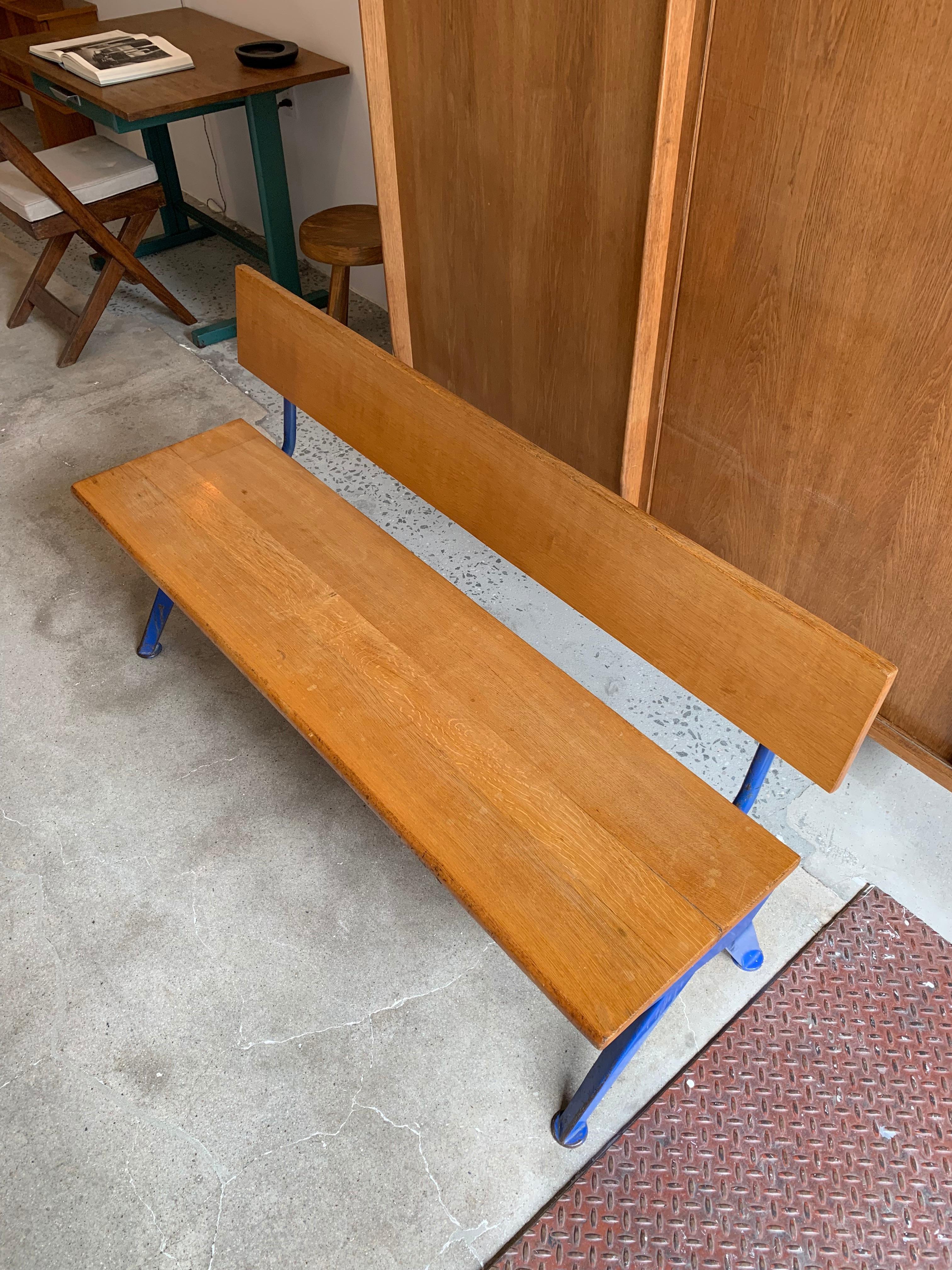 French Jean Prouvé Marcoule Bench from the CEA, Marcoule, circa 1954