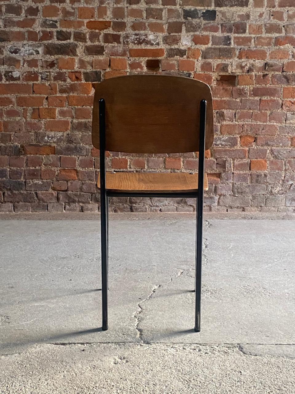 Mid-20th Century Jean Prouvé Model 305 Black Standard Chair by Atelier Prouvé circa 1950 For Sale