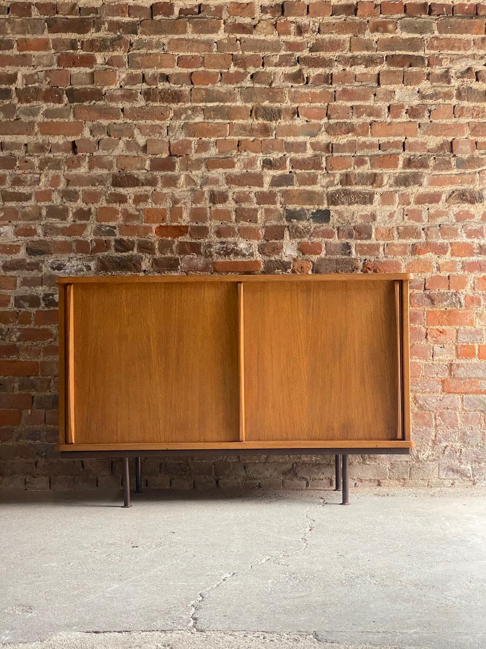 Industrial Jean Prouve Oak Sideboard Cabinet by Ateliers France circa 1940