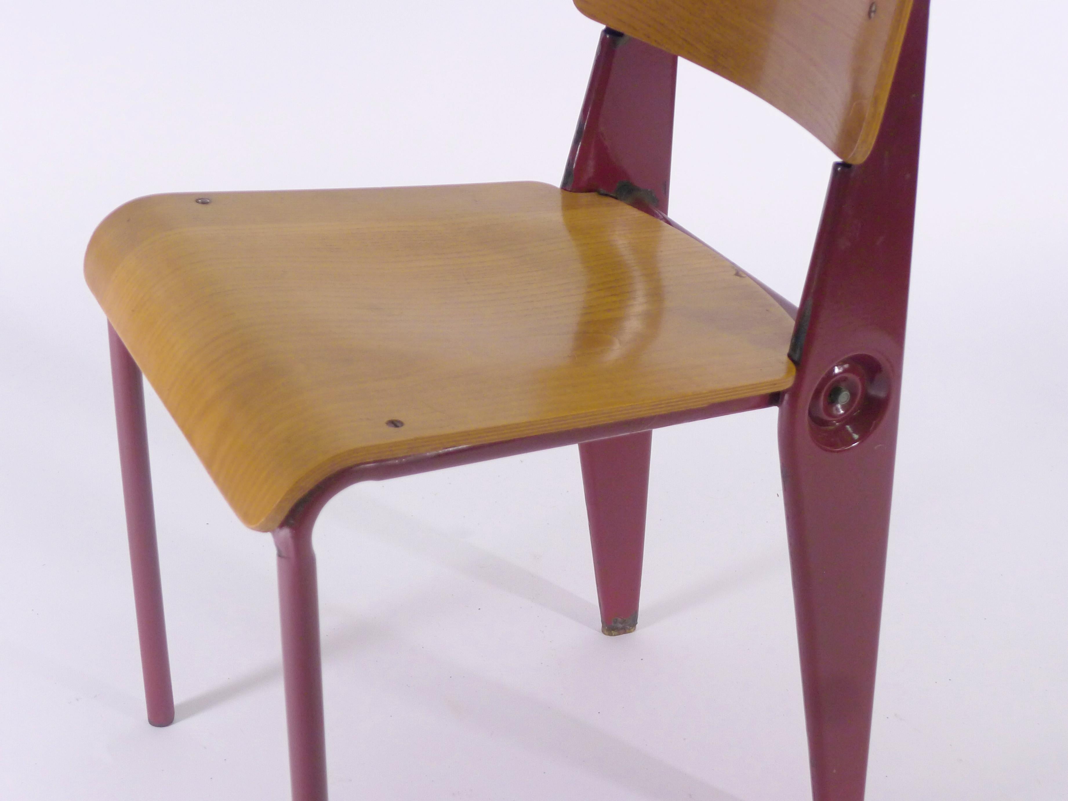 Jean Prouvé, Rare 'Démontable' Cafeteria Chair, model 300, circa 1950-2 3