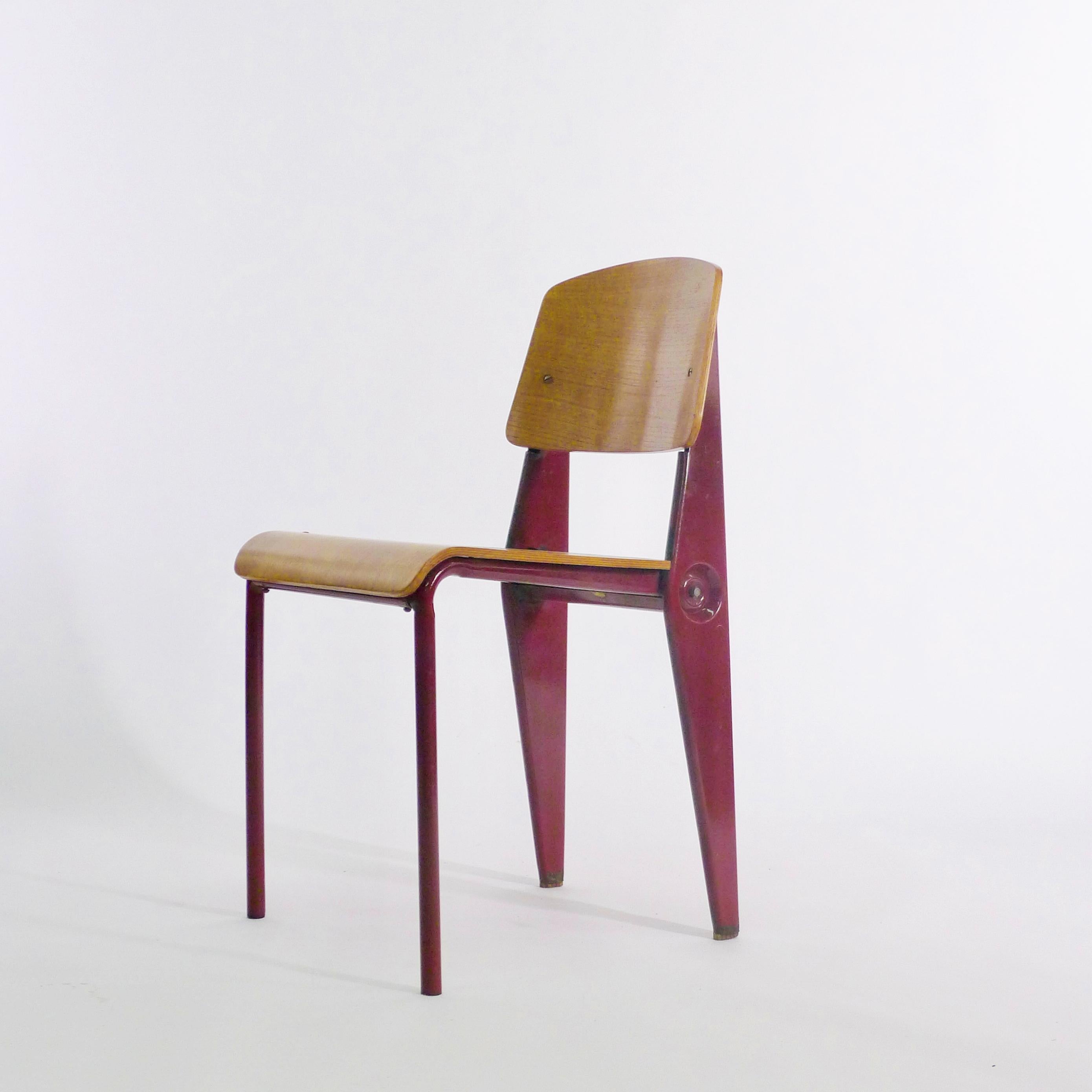 Jean Prouvé, Rare 'Démontable' Cafeteria Chair, model 300, circa 1950-2 5