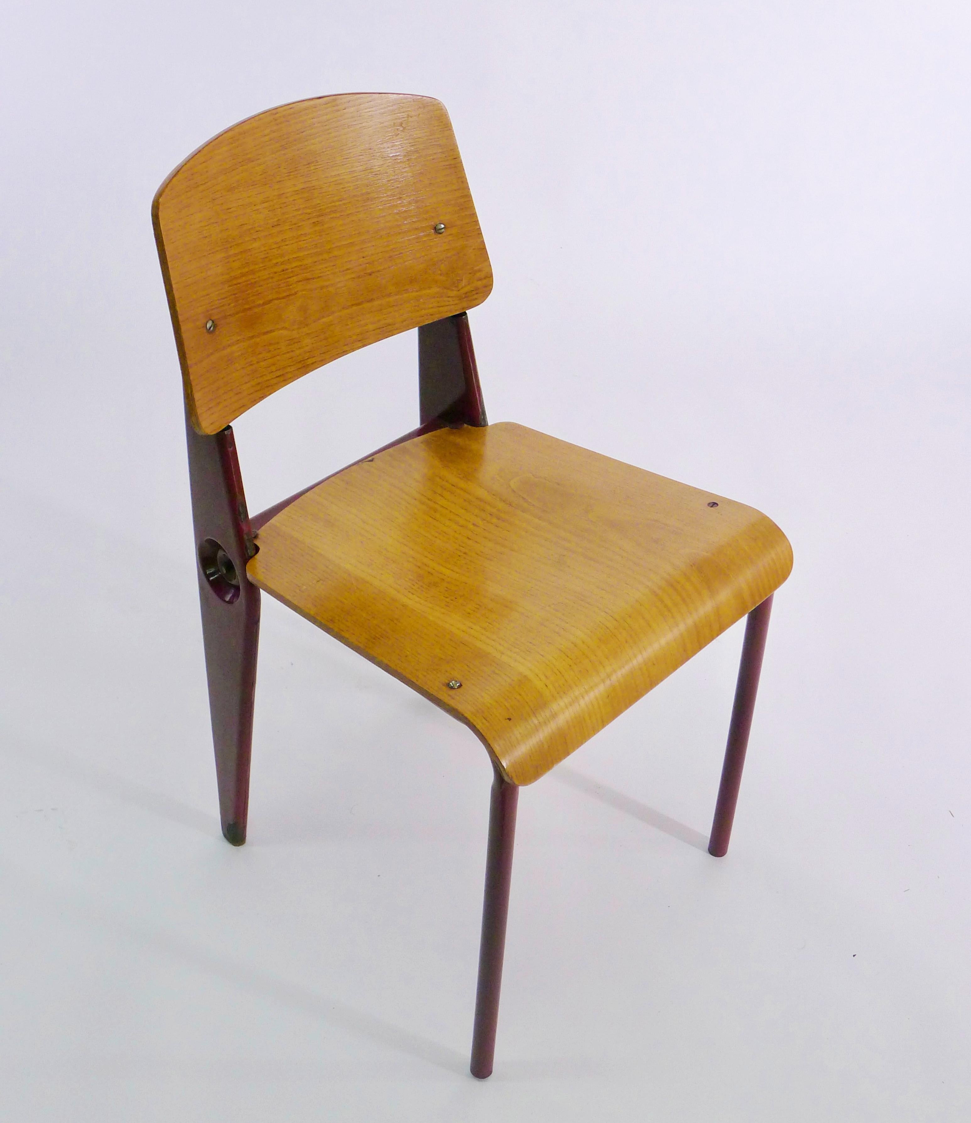 Mid-Century Modern Jean Prouvé, Rare 'Démontable' Cafeteria Chair, model 300, circa 1950-2