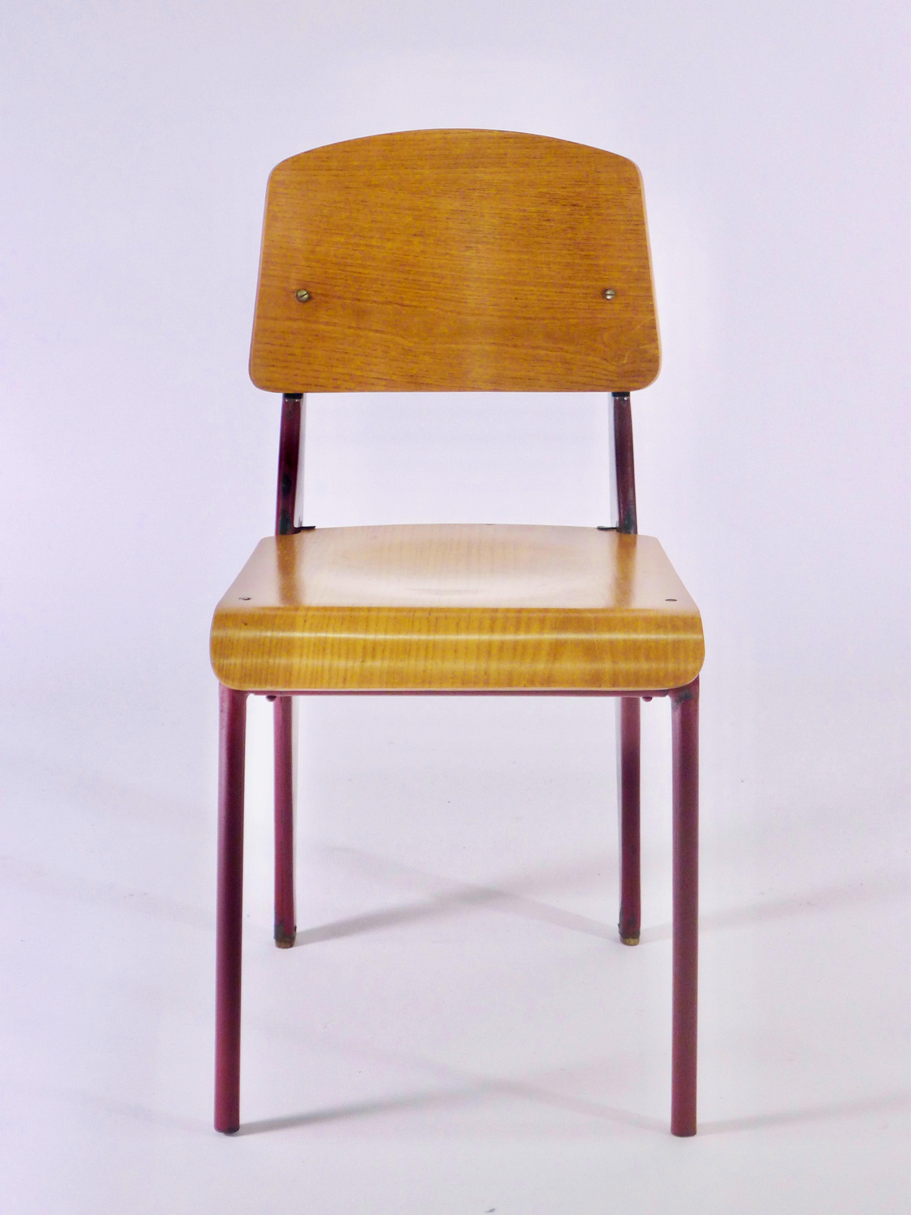 Mid-20th Century Jean Prouvé, Rare 'Démontable' Cafeteria Chair, model 300, circa 1950-2