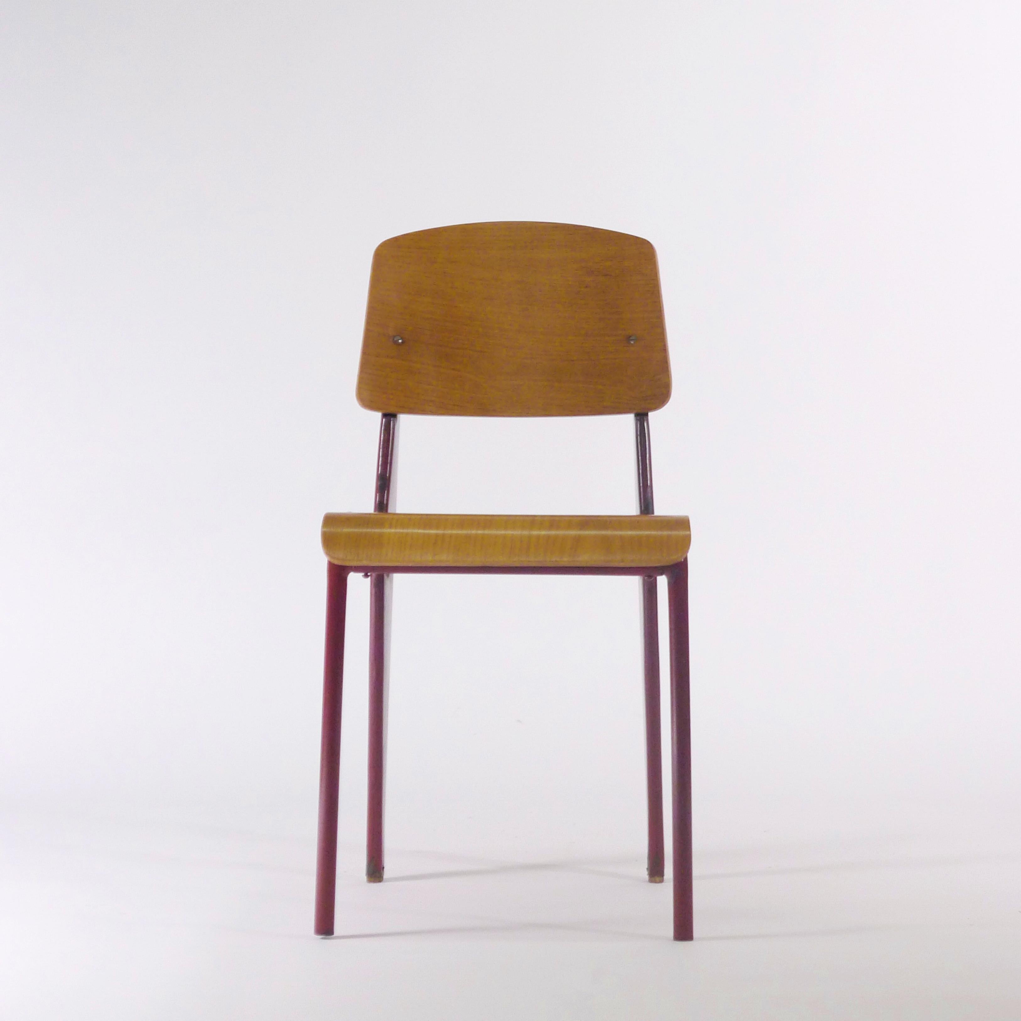 Jean Prouvé, Rare 'Démontable' Cafeteria Chair, model 300, circa 1950-2 1