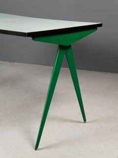 Jean Prouvé Rare Green Compas Desk