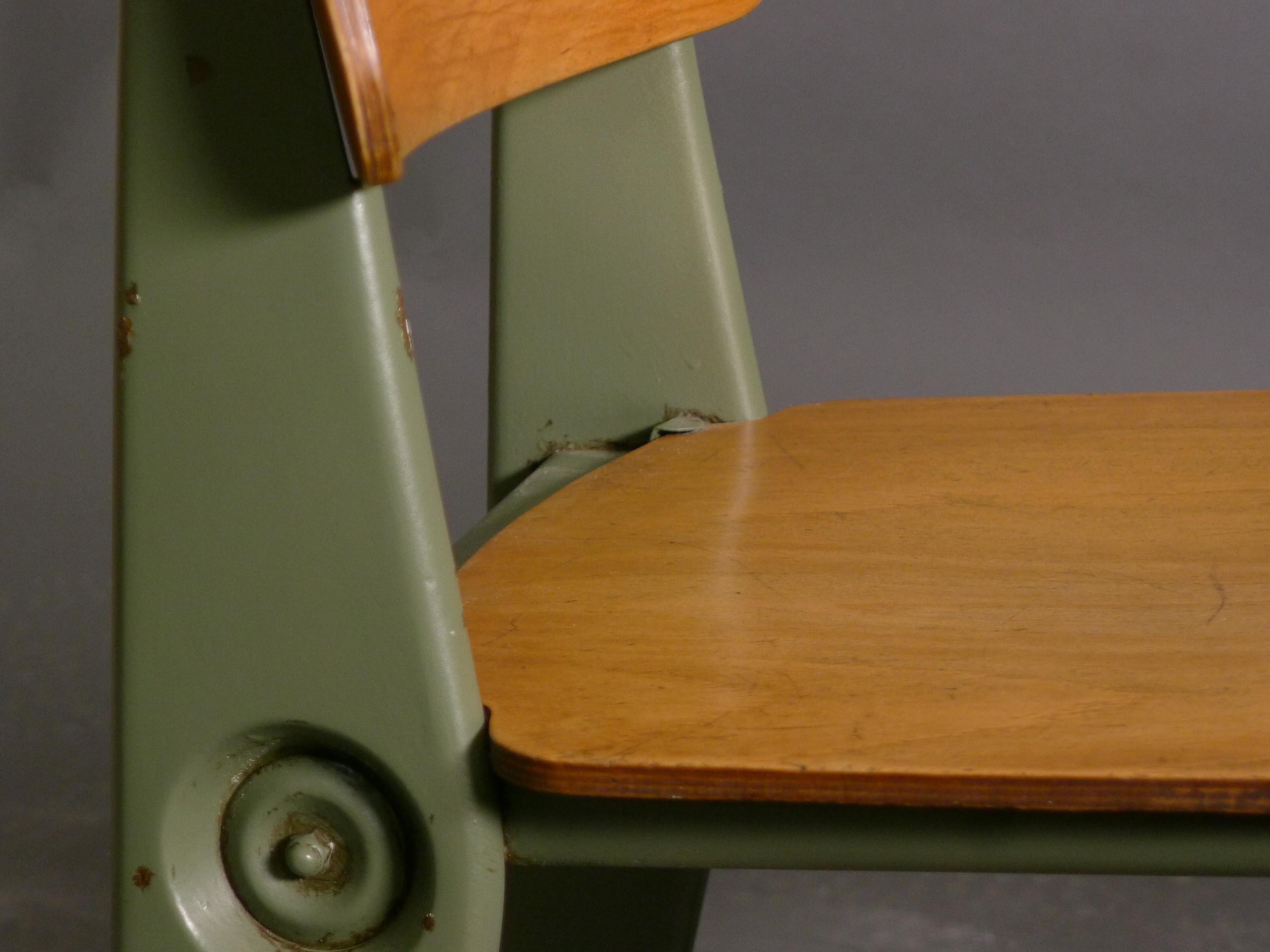 Jean Prouvé, Rare Original 'Demountable' Chair, Birch and Steel, circa 1950-2 8