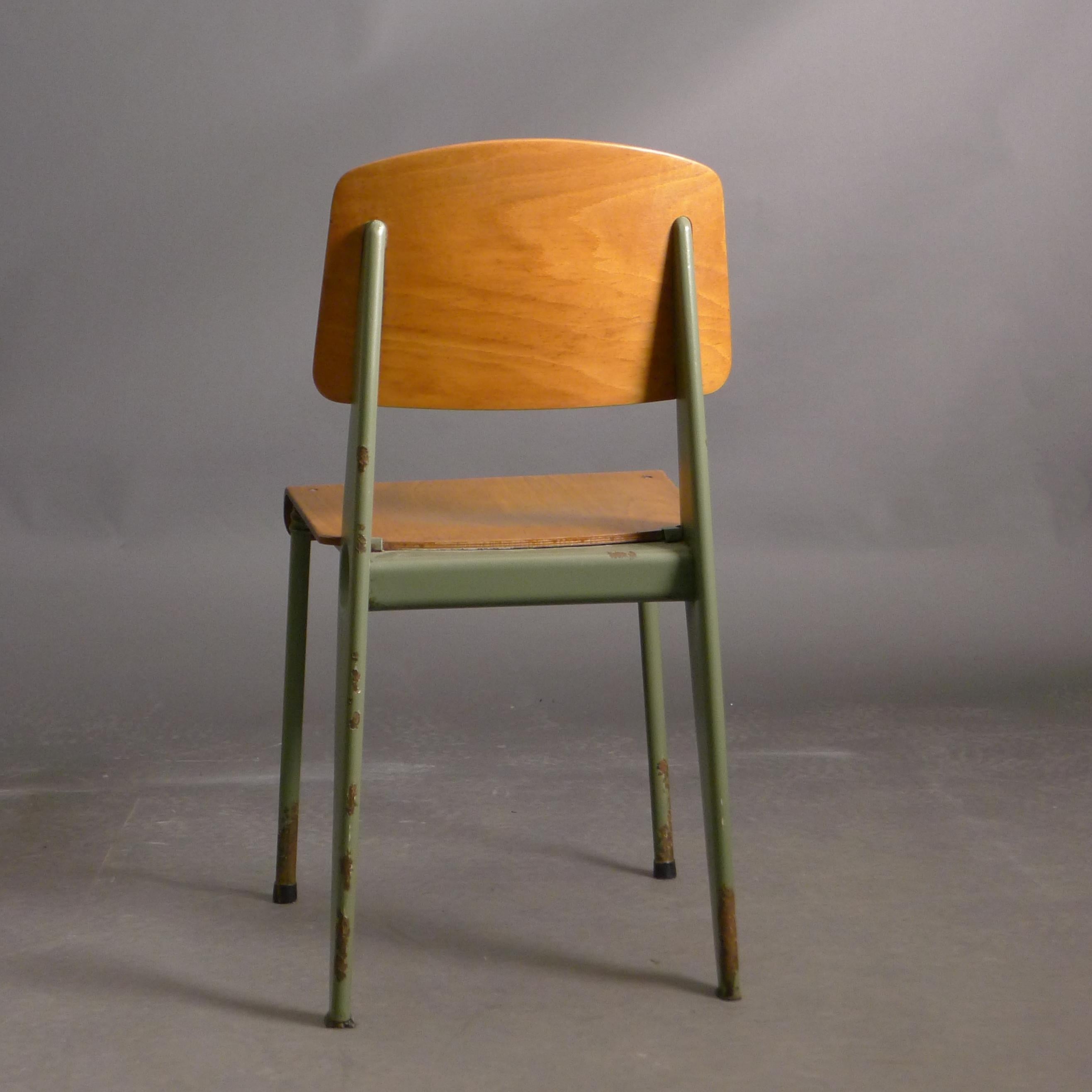 Jean Prouvé, Rare Original 'Demountable' Chair, Birch and Steel, circa 1950-2 10