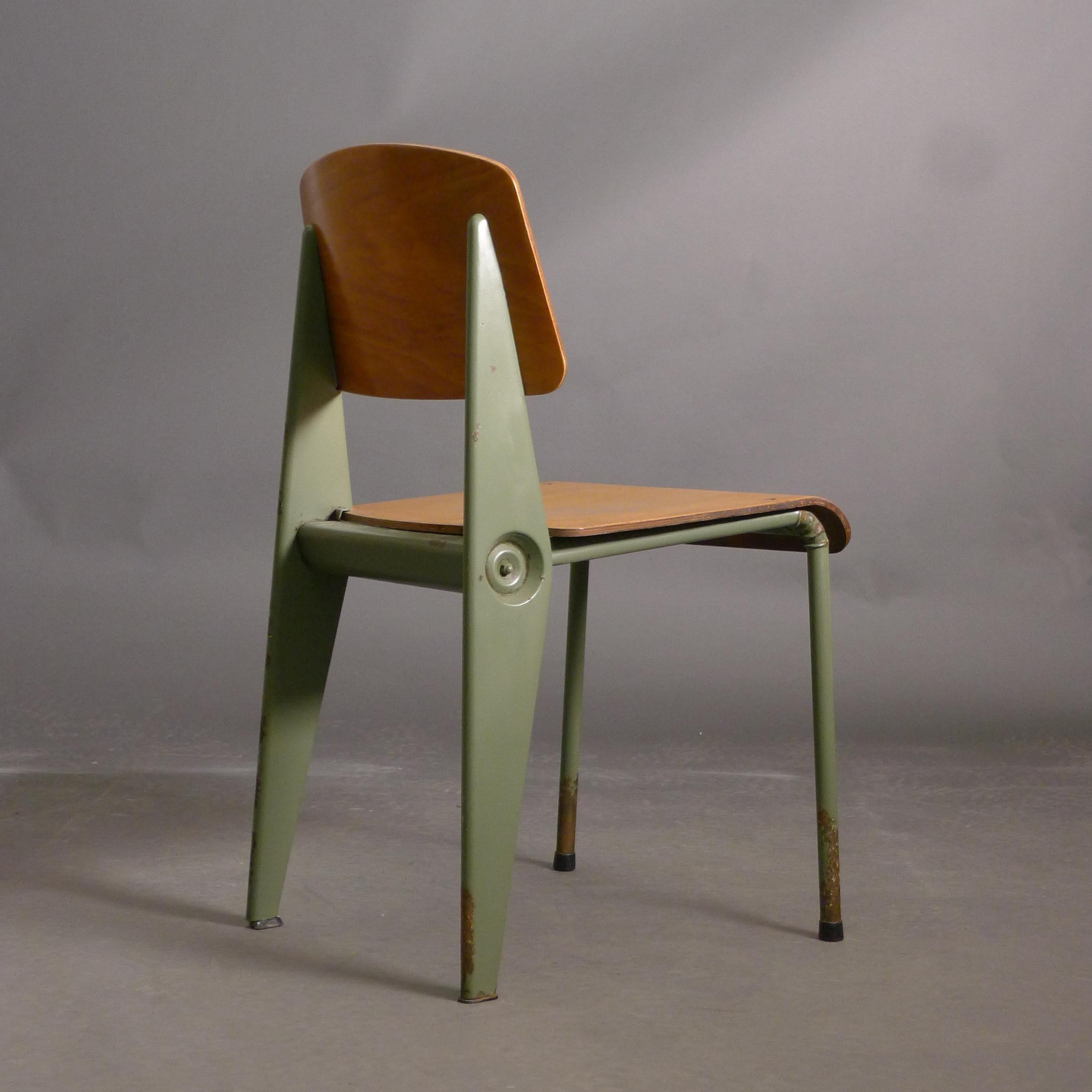 Jean Prouvé, Rare Original 'Demountable' Chair, Birch and Steel, circa 1950-2 11