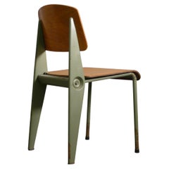 Jean Prouvé, Seltener Original 'Demontierbarer' Stuhl, Birke und Stahl, um 1950-2