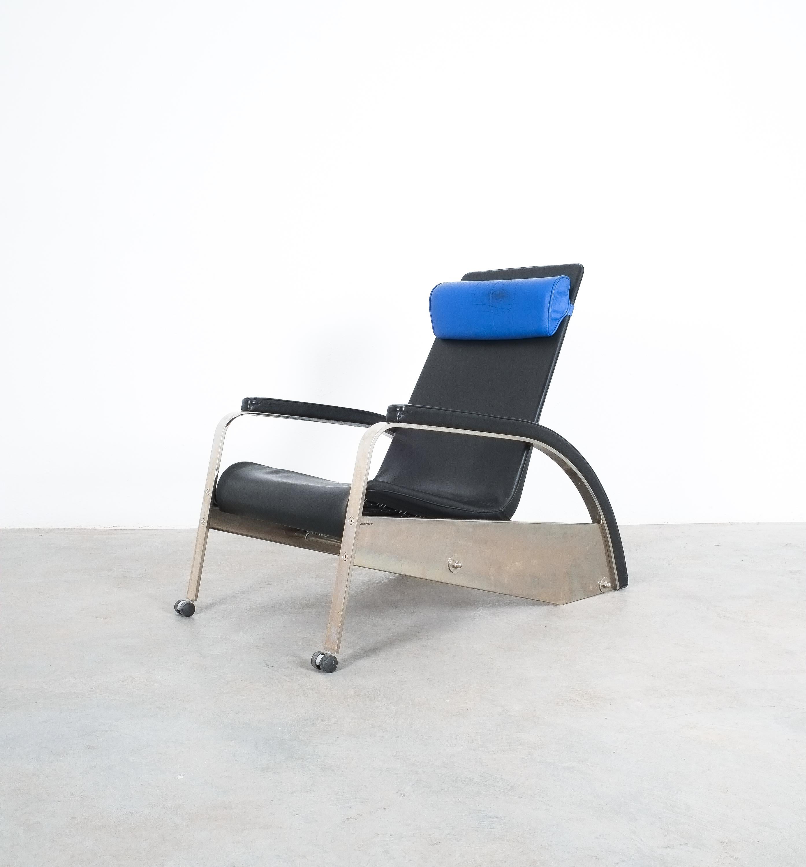Very stylish, futuristic lounge chair by Jean Prouvé, design 1928-1930, production for Tecta circa 1985

currently this piece is on sale for $8900 instead of $11900

This legendary chair was produced in a limited number in the 1930's and only 3