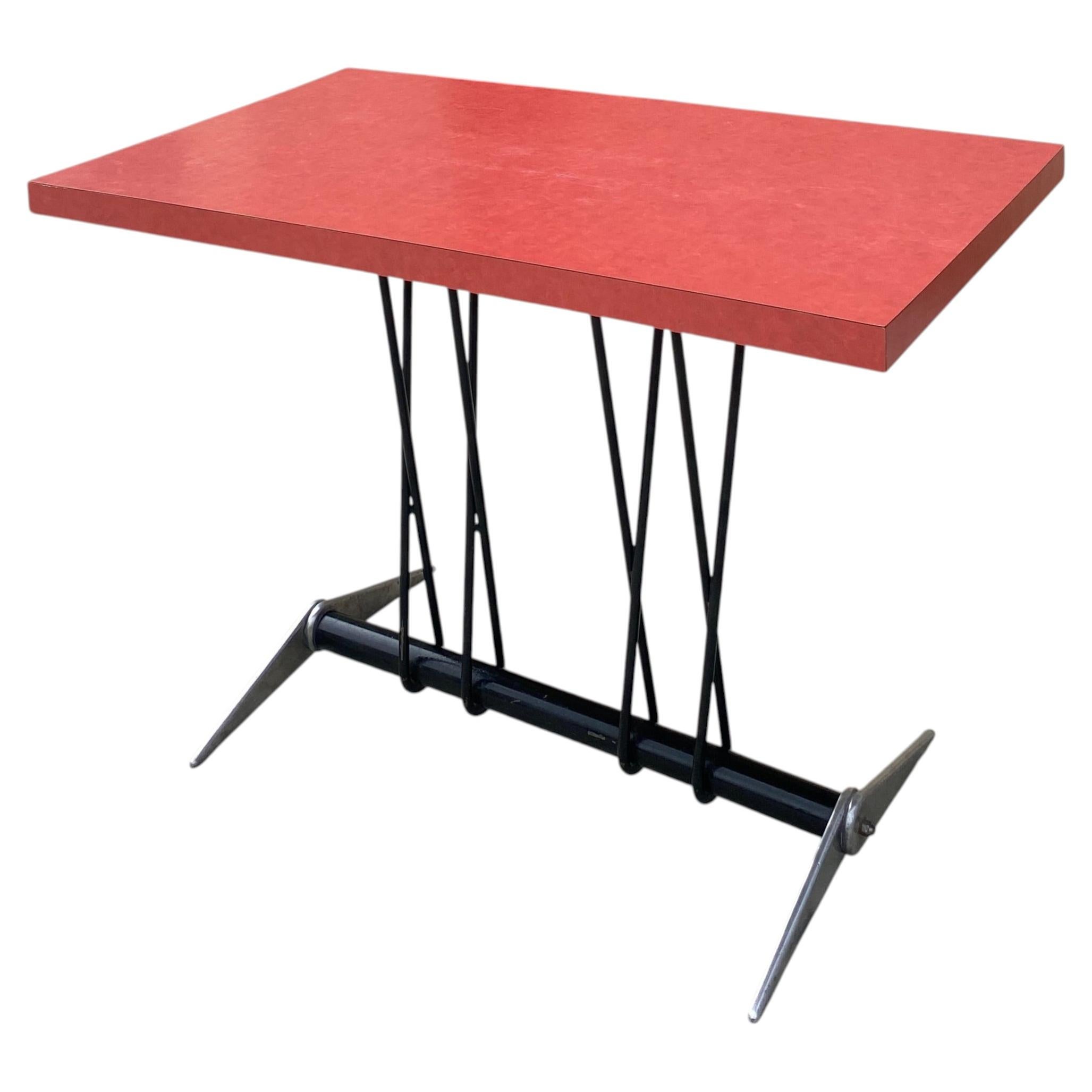 Jean Prouvé Rectangular Table for the Aero Club of Doncourt-Les Conflans 1938 For Sale
