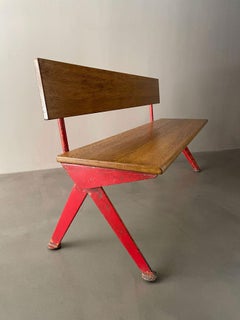 Jean Prouvé Red Marcoule Bench