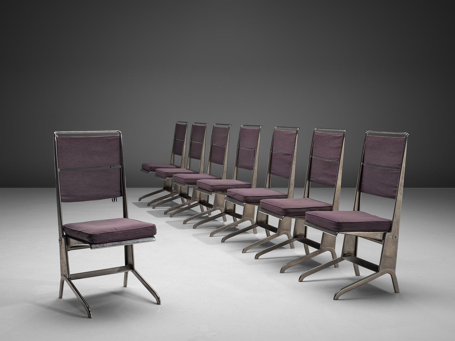 Jean Prouve´, reclining chairs, steel and canvas, France, design circa 1930, Manufactured by Tecta, 1983

This extremely rare set of chairs was designed by Jean Prouve´ in 1930. Originally only 8 of these were produced, for Prouvé's sister. In