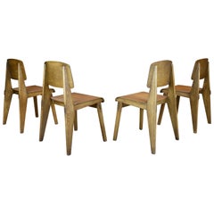 Jean Prouvé, Set of Four "Tout Bois" Chairs, 1941