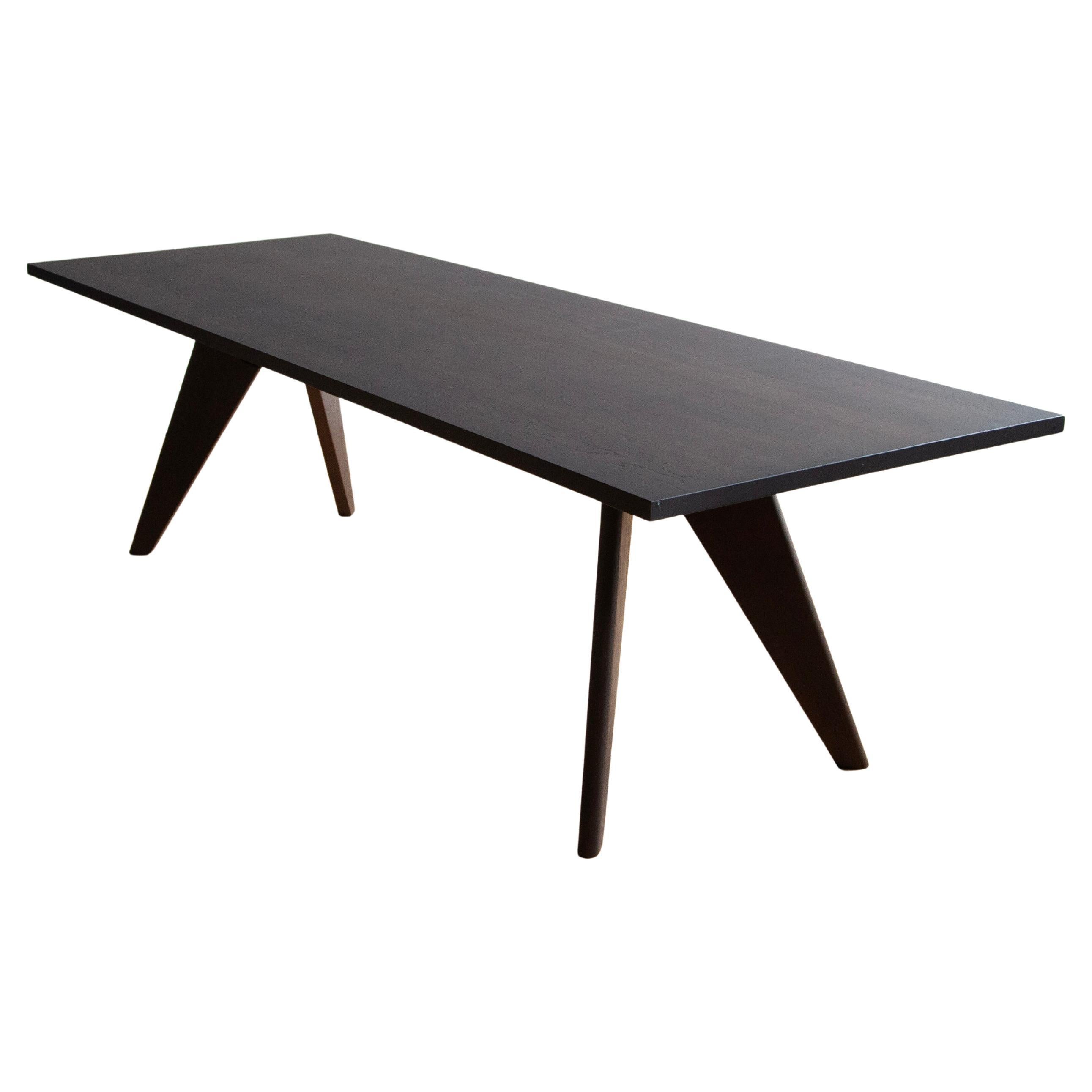 Vitra Solvay Dining Table by Jean Prouvé, Dark Oak, Modern Design