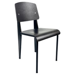 Jean Prouvé Standard Chair in Dark Oak w Deep Black Powder Coated Steel Vitra