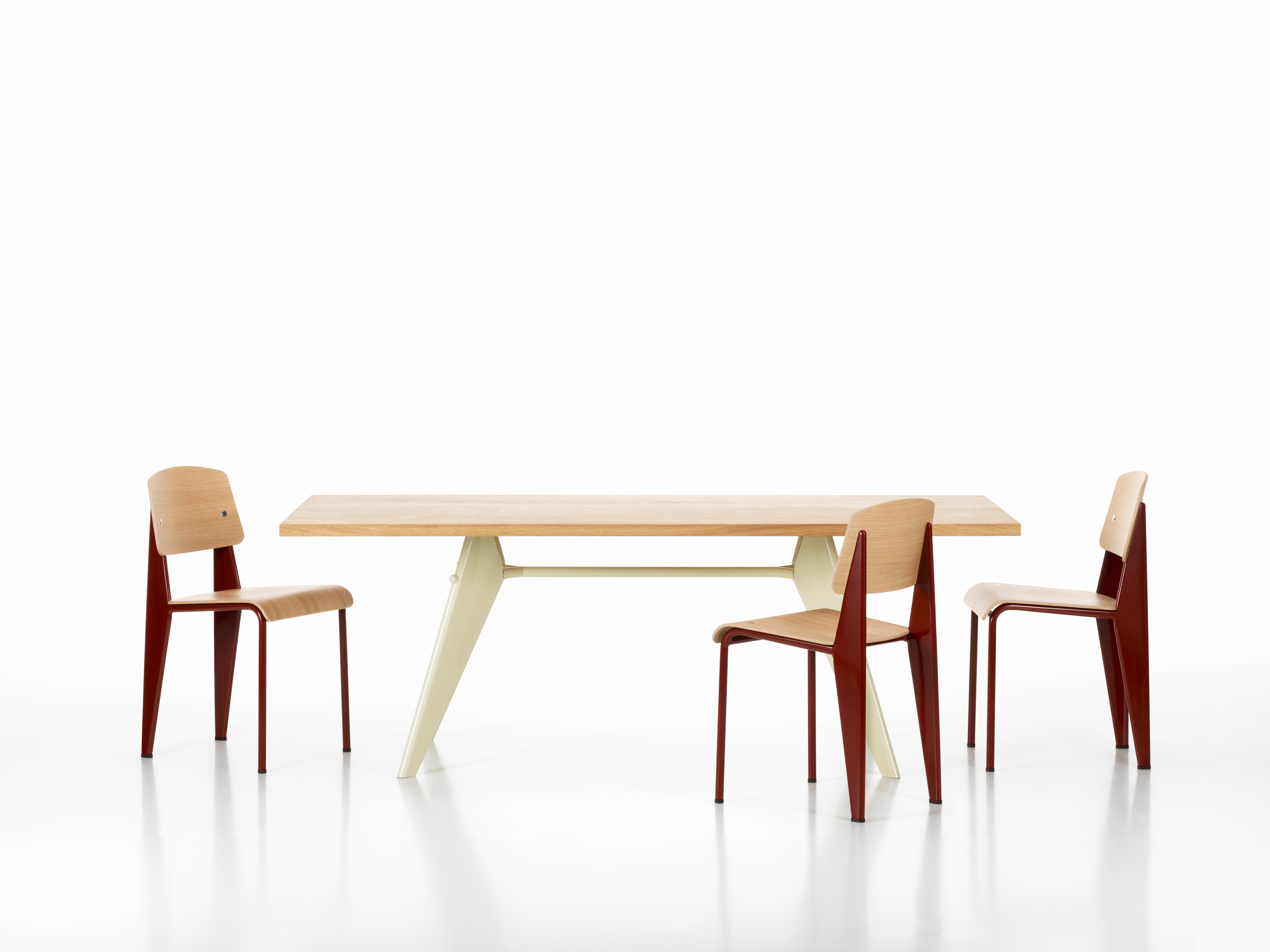Jean Prouvé Standard Chair in Natural Oak and Brown Metal for Vitra 9