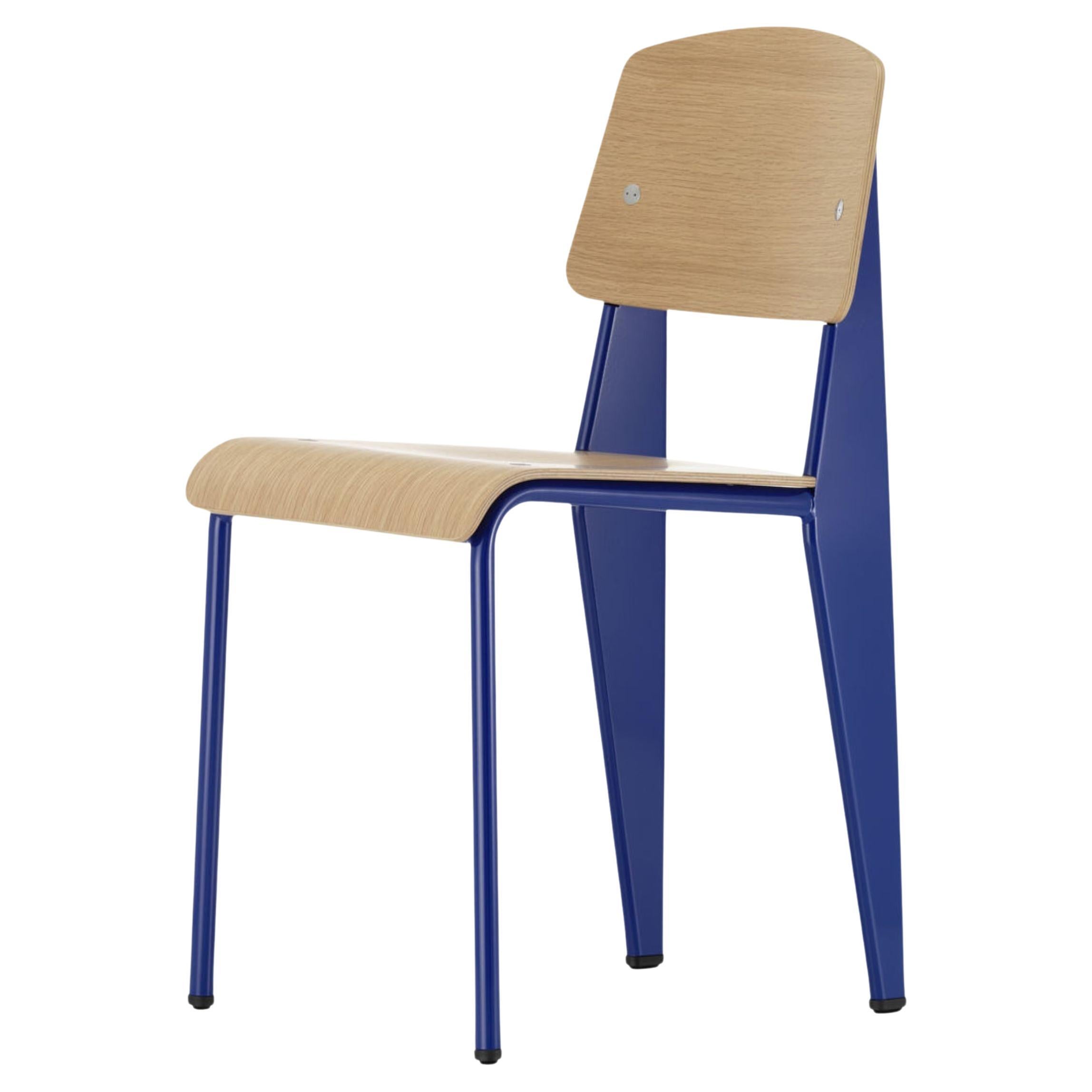 Jean Prouvé Standard Chair aus Eiche Natur und grauem Metall für Vitra (Französisch) im Angebot