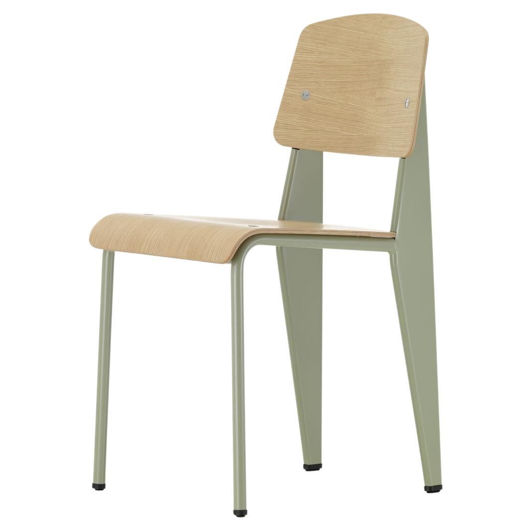 Jean Prouvé Standard Chair in Natural Oak and Gray Metal for Vitra
