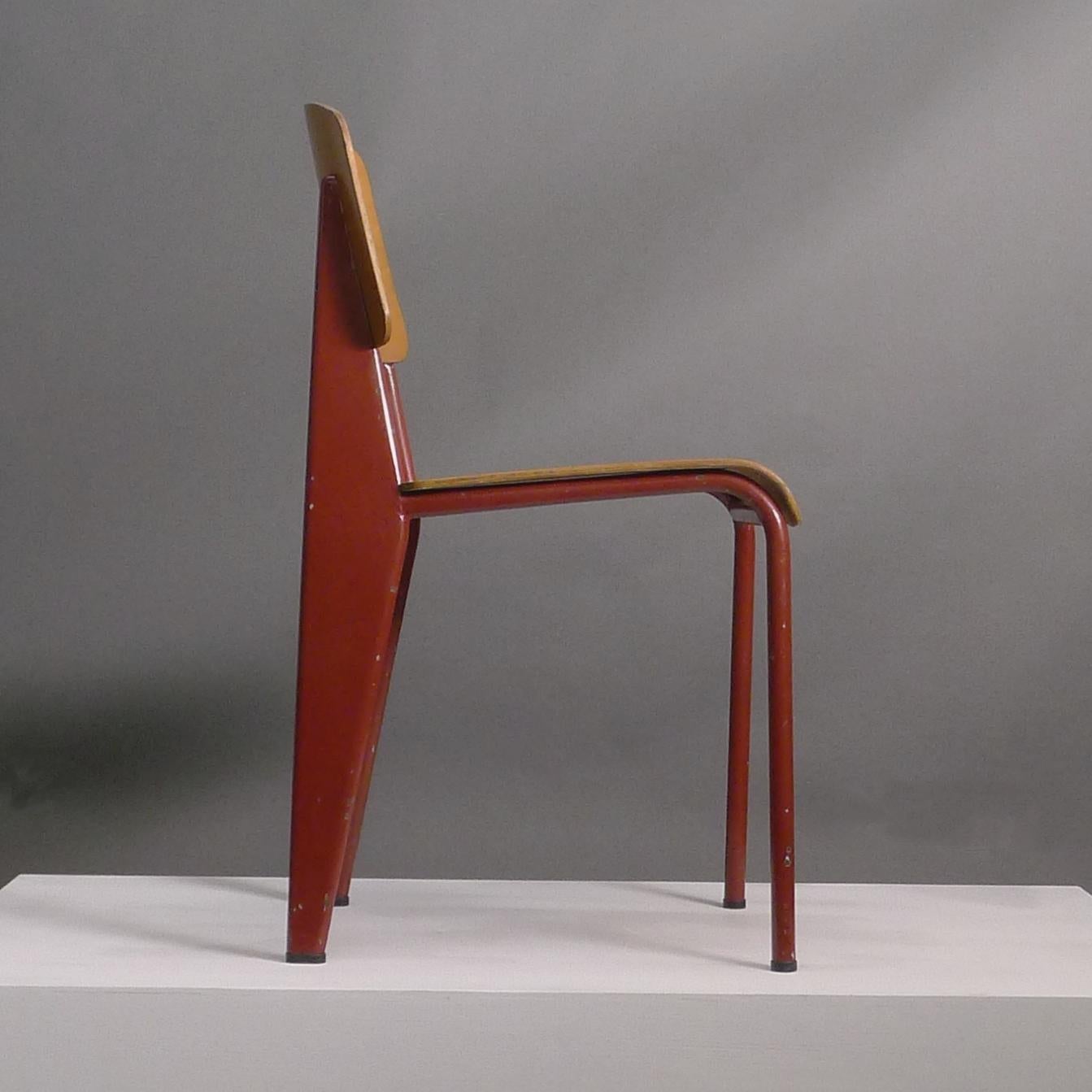 Steel Jean Prouvé, Standard Chair, Metropole No.305, 1950s Original