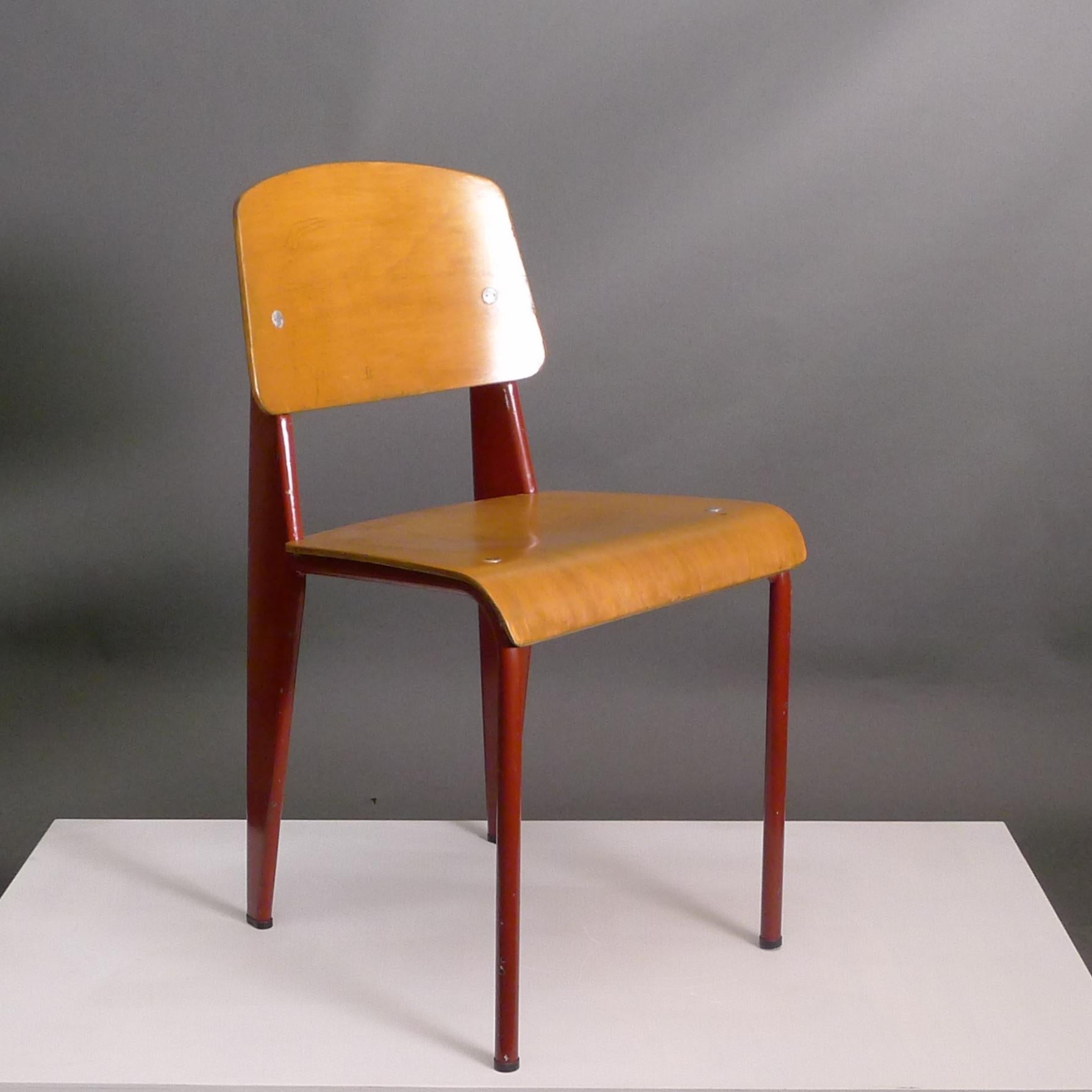 Jean Prouvé, Standard Chair, Metropole No.305, 1950s Original 1
