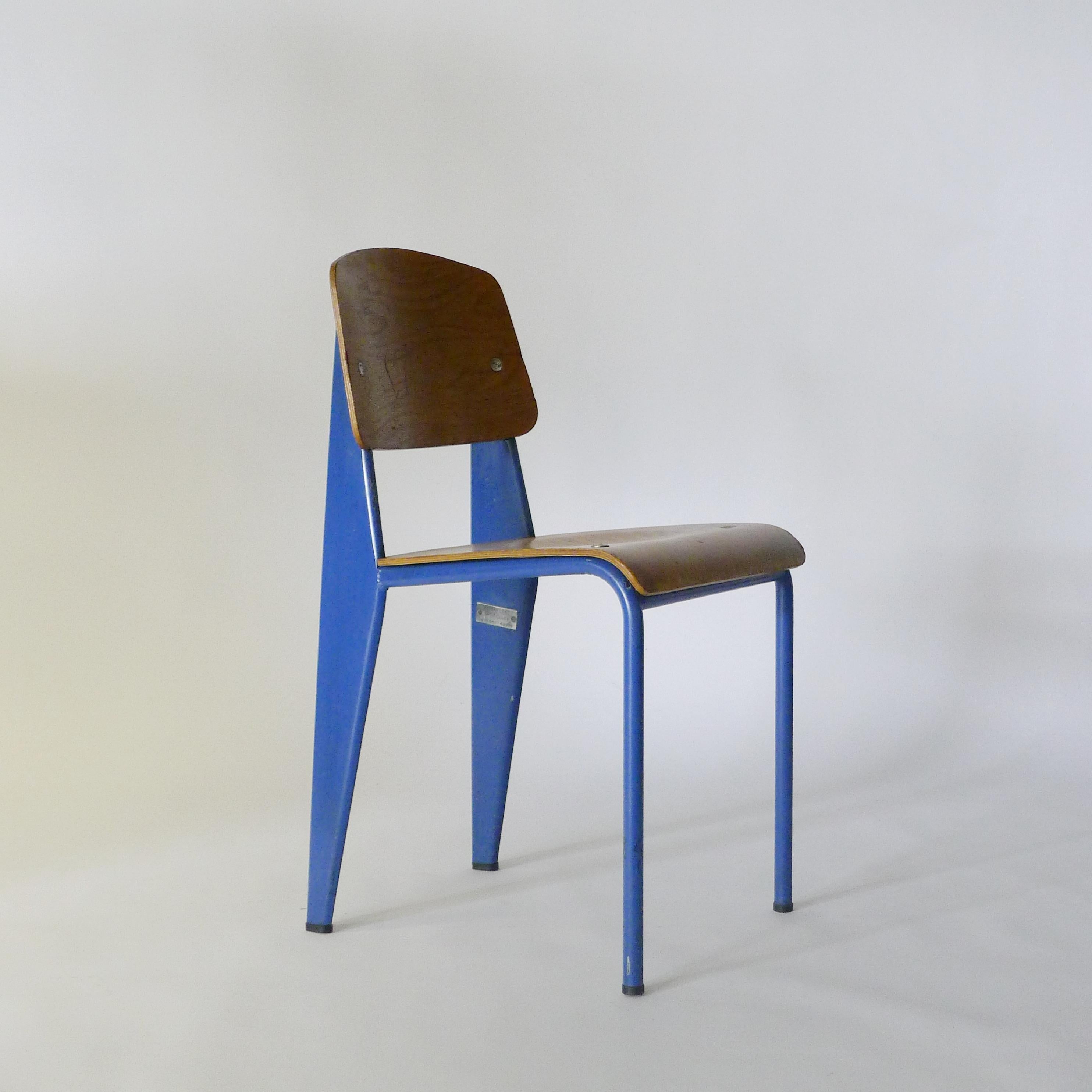 Jean Prouvé, Standard Chair, model 305, from the CEA, Marcoule, authentic c.1954 3