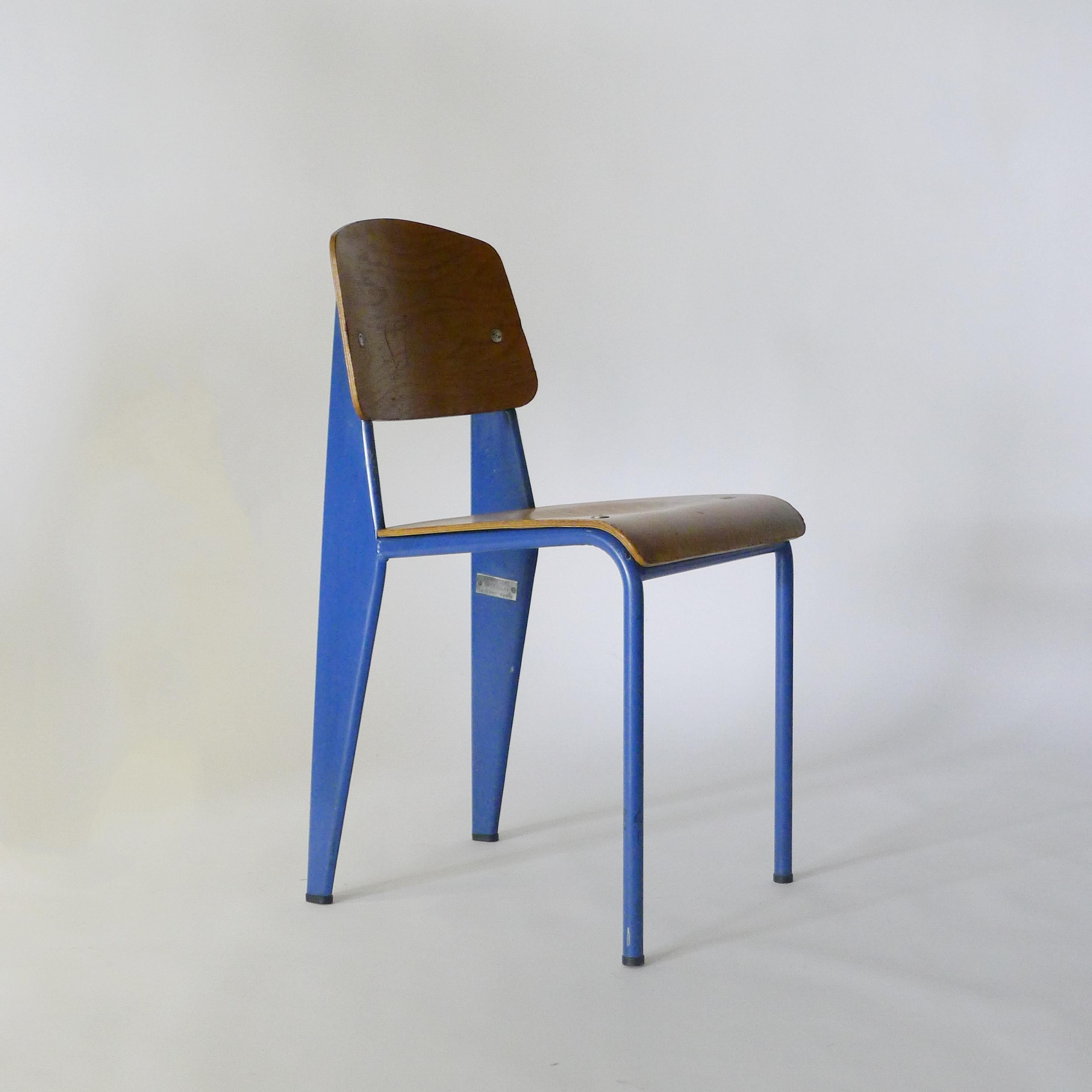 Jean Prouvé, Standard Chair, model 305, from the CEA, Marcoule, authentic c.1954 4