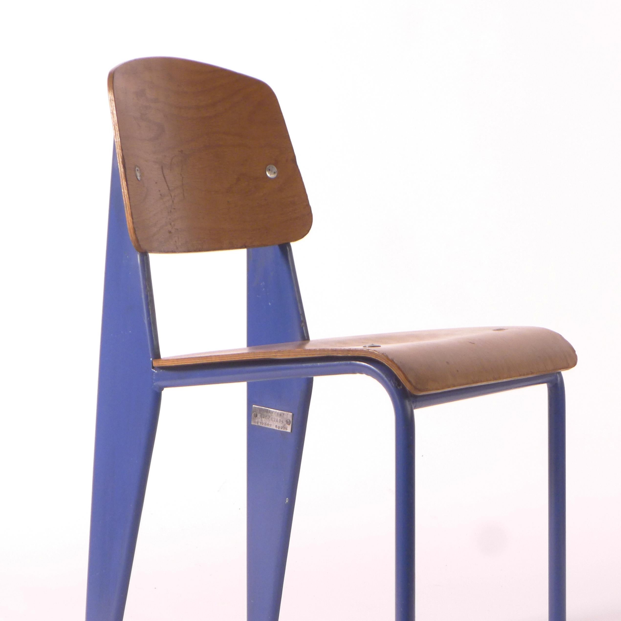 Jean Prouvé, Standard Chair, model 305, from the CEA, Marcoule, authentic c.1954 5