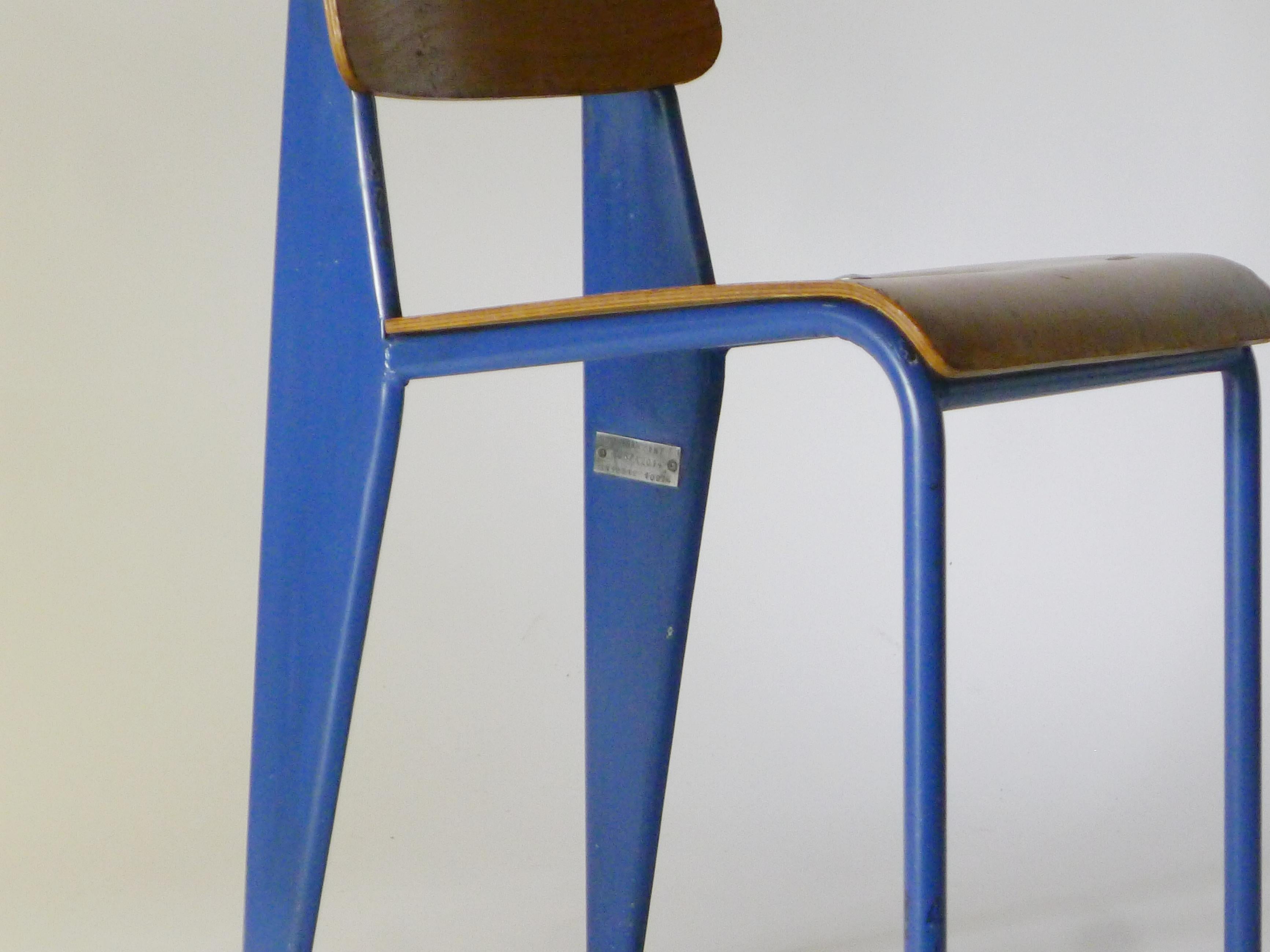 Jean Prouvé, Standard Chair, model 305, from the CEA, Marcoule, authentic c.1954 6