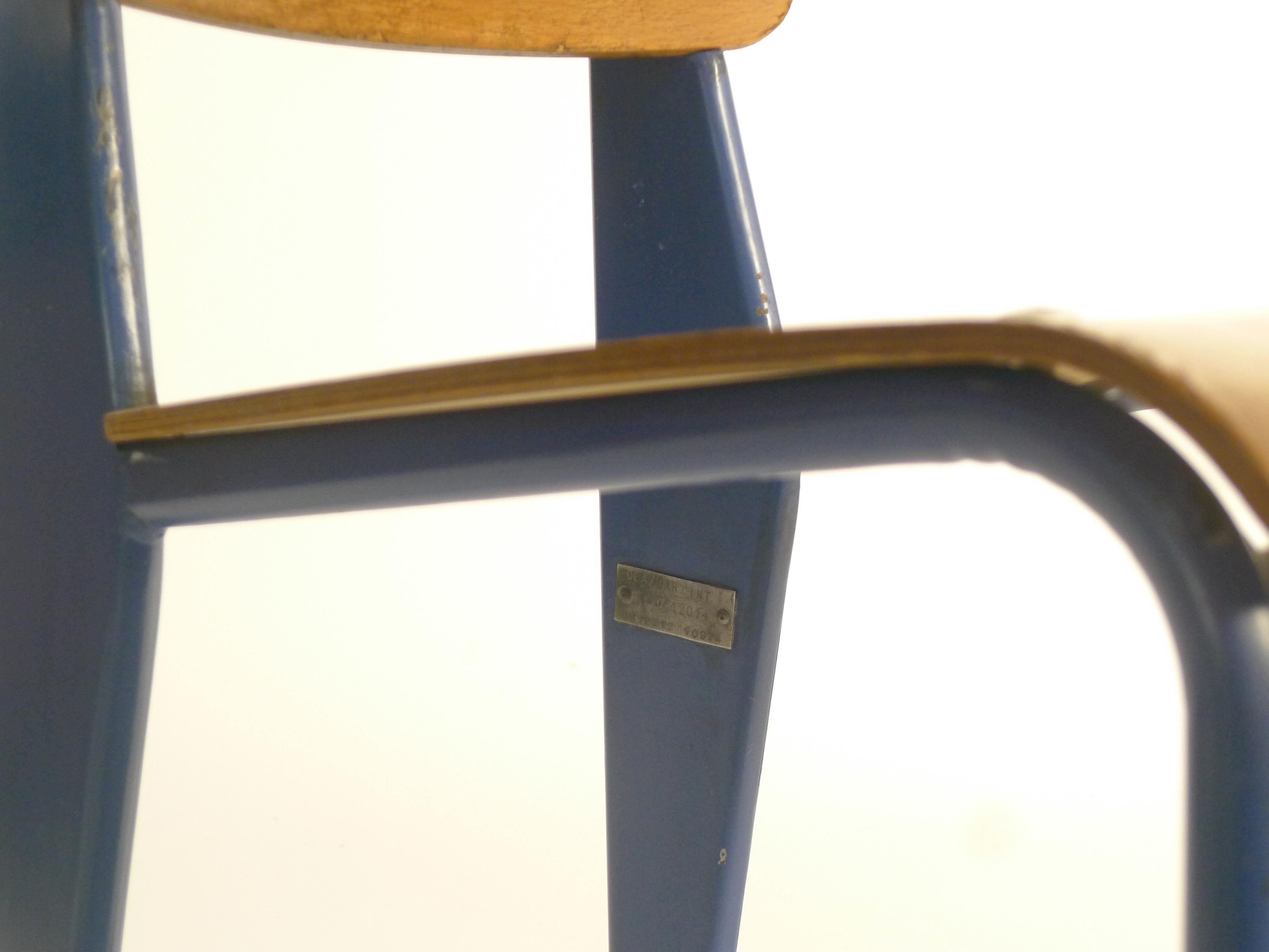 Jean Prouvé, Standard Chair, model 305, from the CEA, Marcoule, authentic c.1954 12